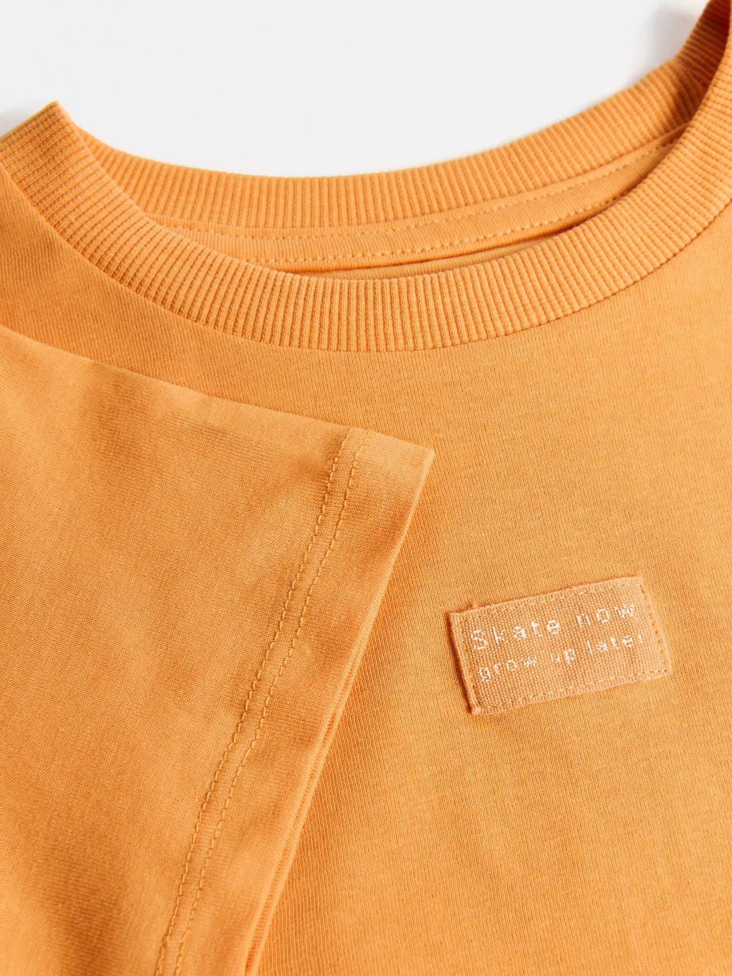Orange T-Shirt With Patch, Orange, medium