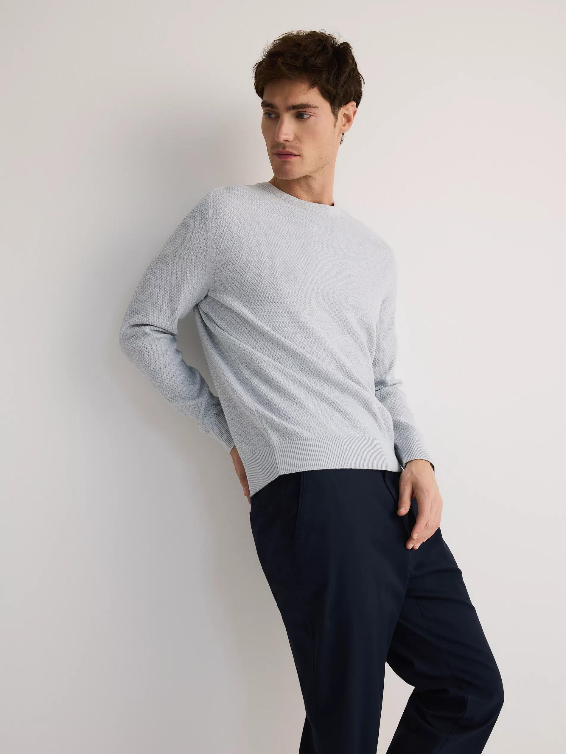Blue Structural Cotton Jumper, Blue, large image number 0