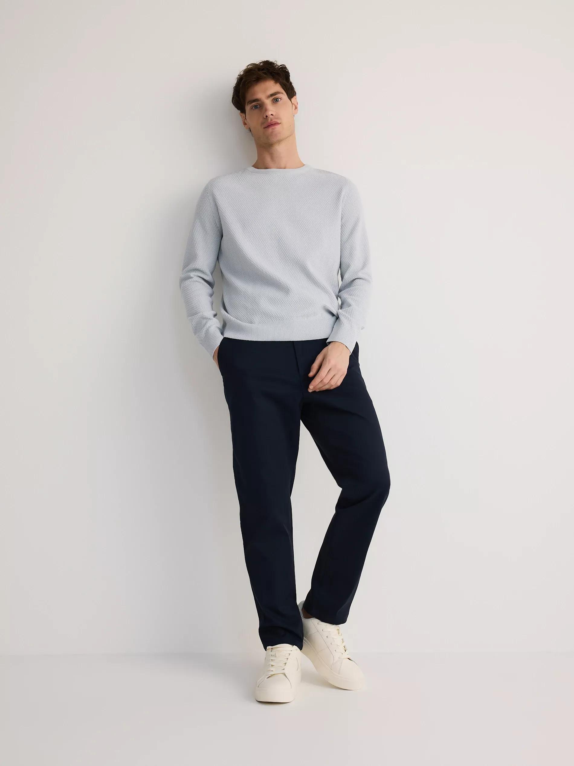 Blue Structural Cotton Jumper, Blue, large image number 1