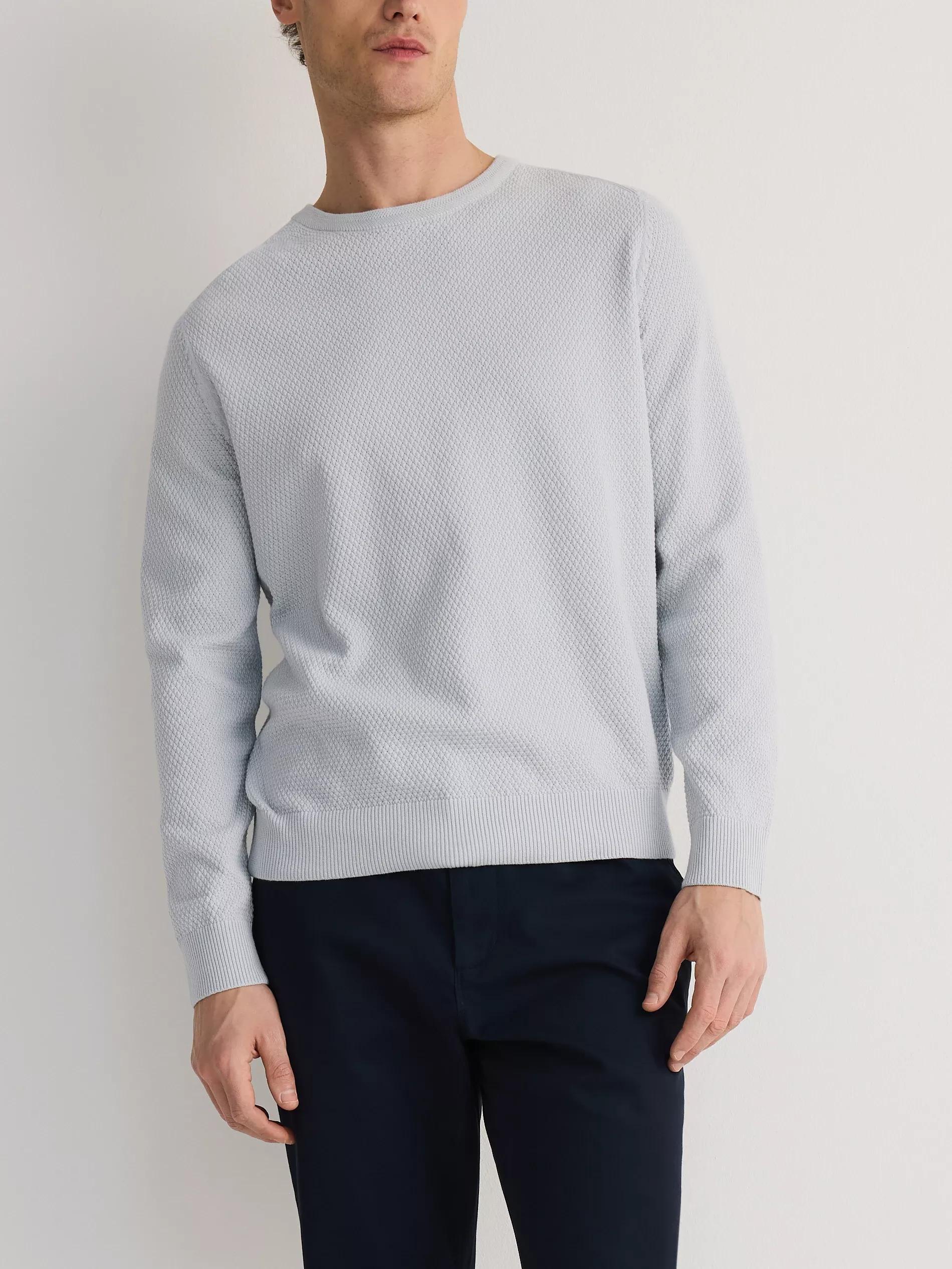 Blue Structural Cotton Jumper, Blue, large image number 2