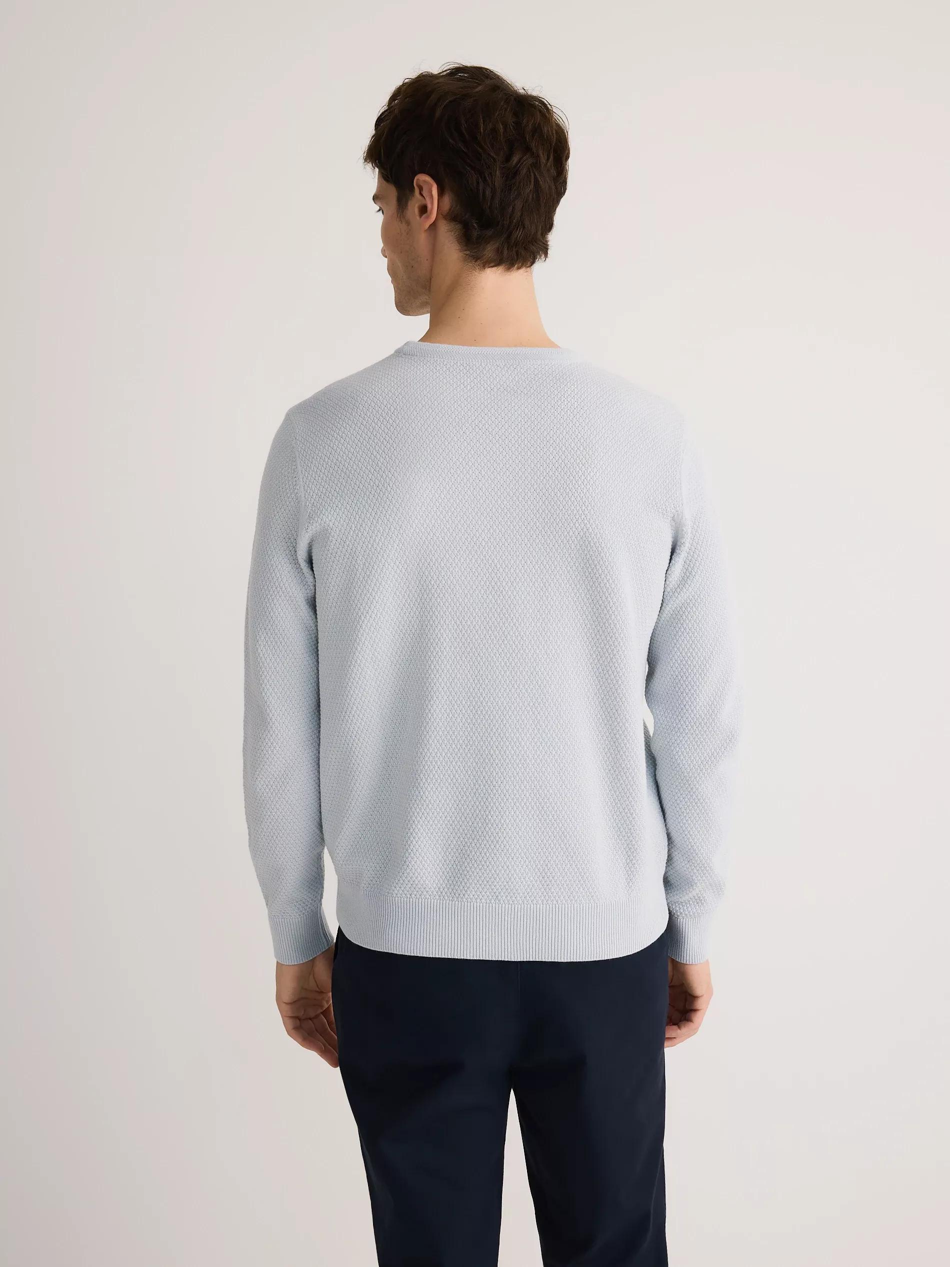 Blue Structural Cotton Jumper, Blue, large image number 4