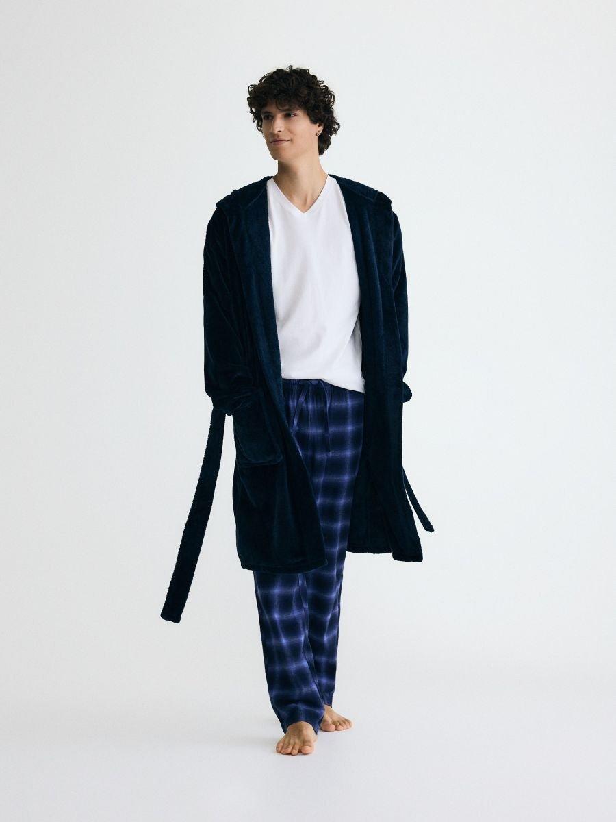 Navy Dressing Gown, Navy, large image number 0