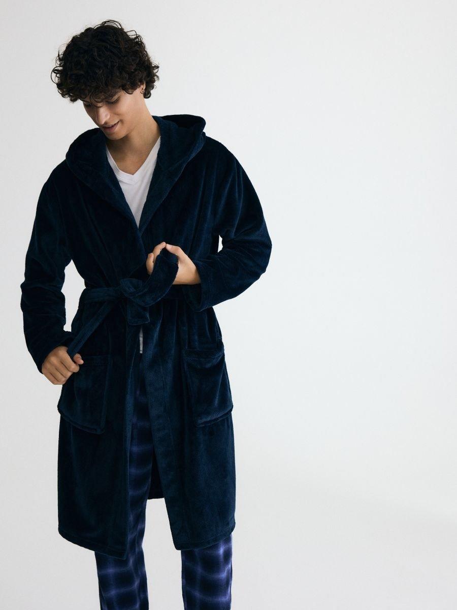 Navy Dressing Gown, Navy, large image number 3