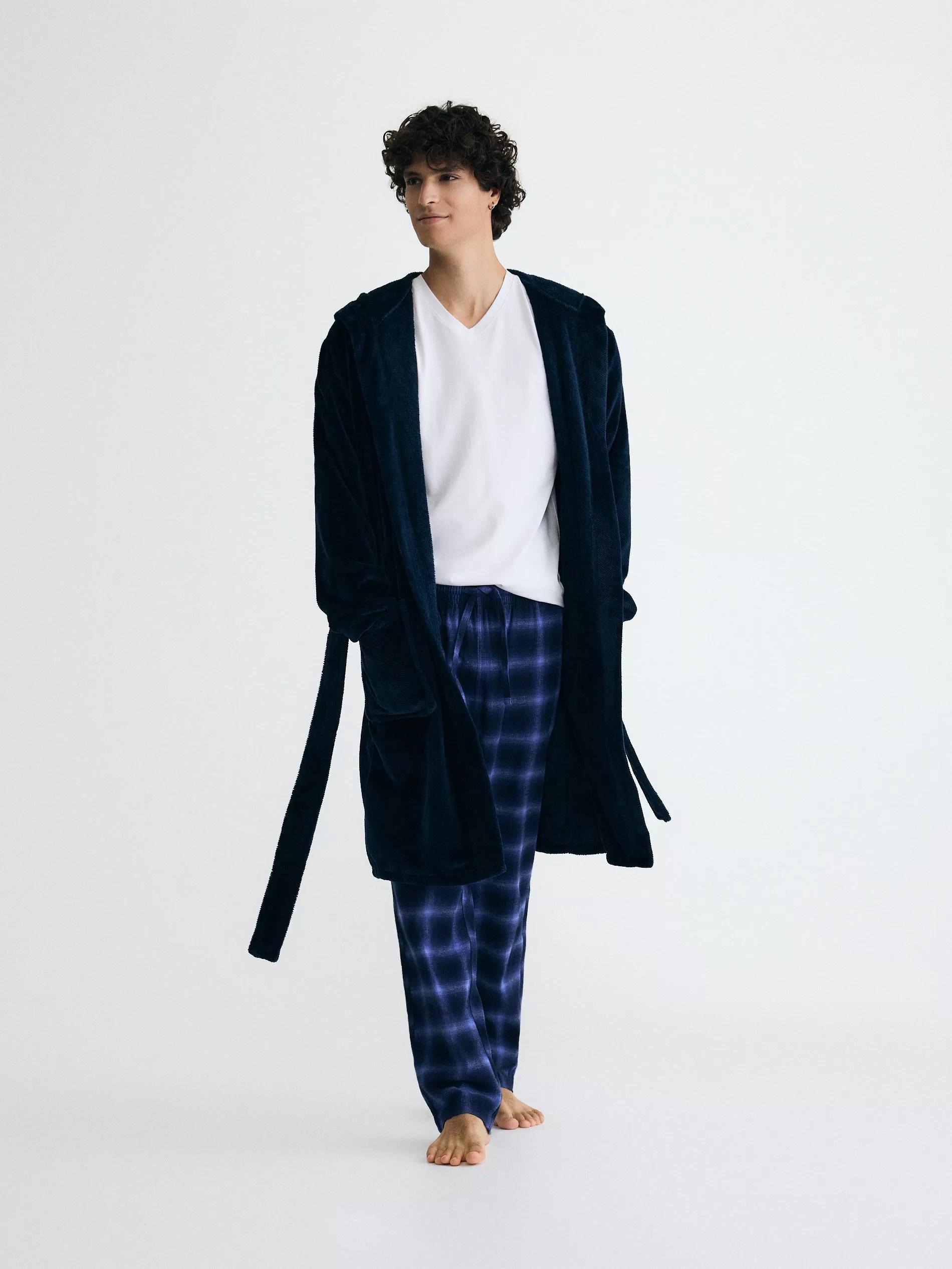 Navy Dressing Gown, Navy, large image number 4