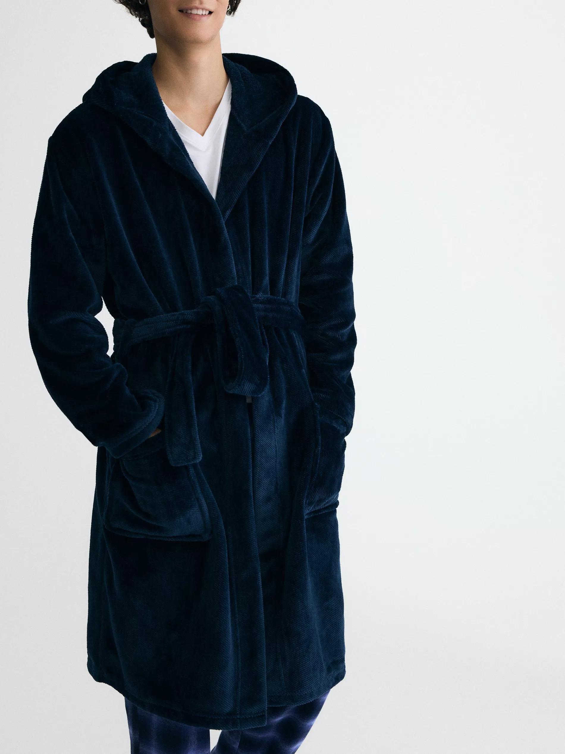 Navy Dressing Gown, Navy, large image number 6