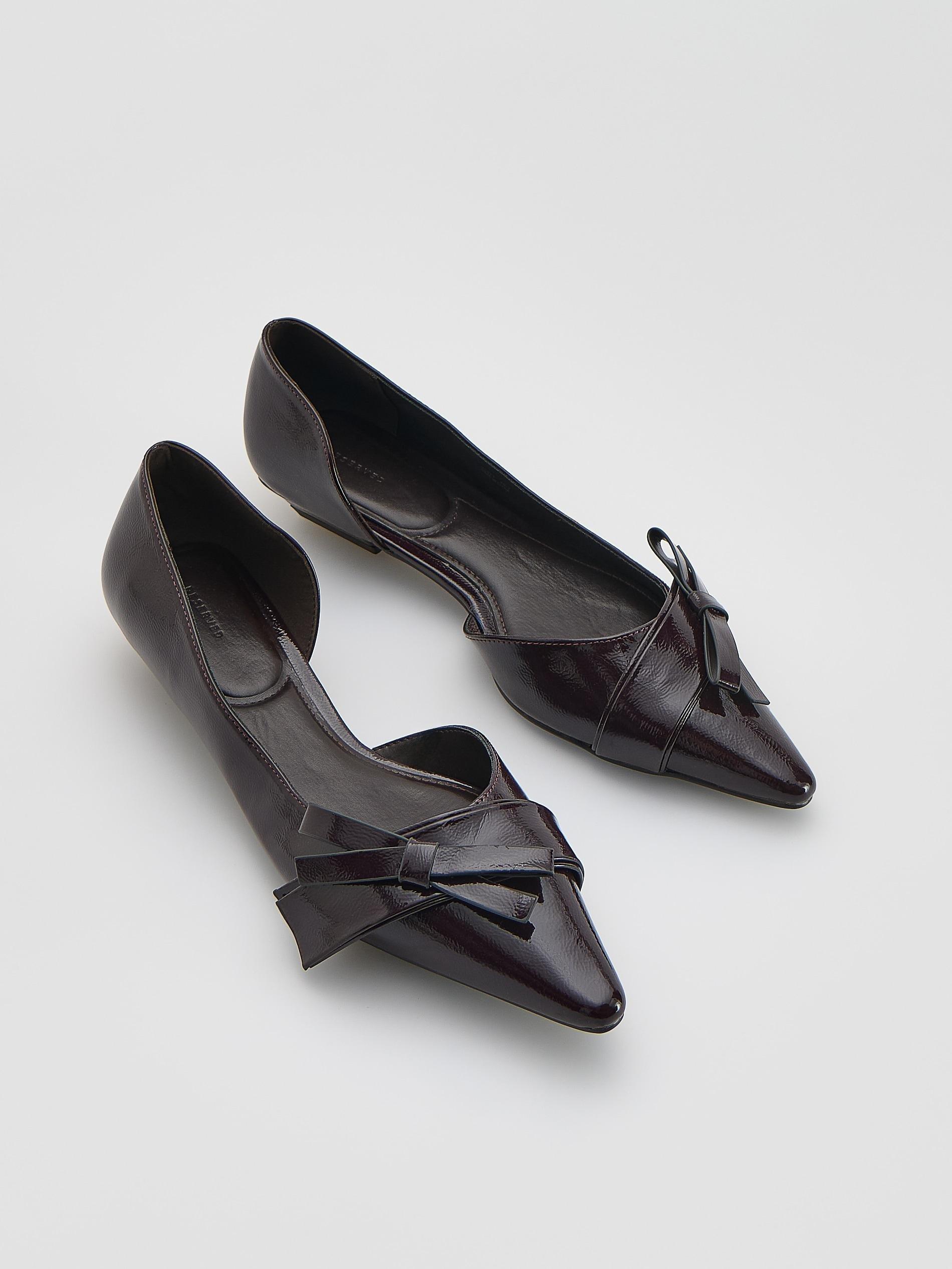 Maroon Ballerinas With Bow Detail, Burgundy, large image number 2