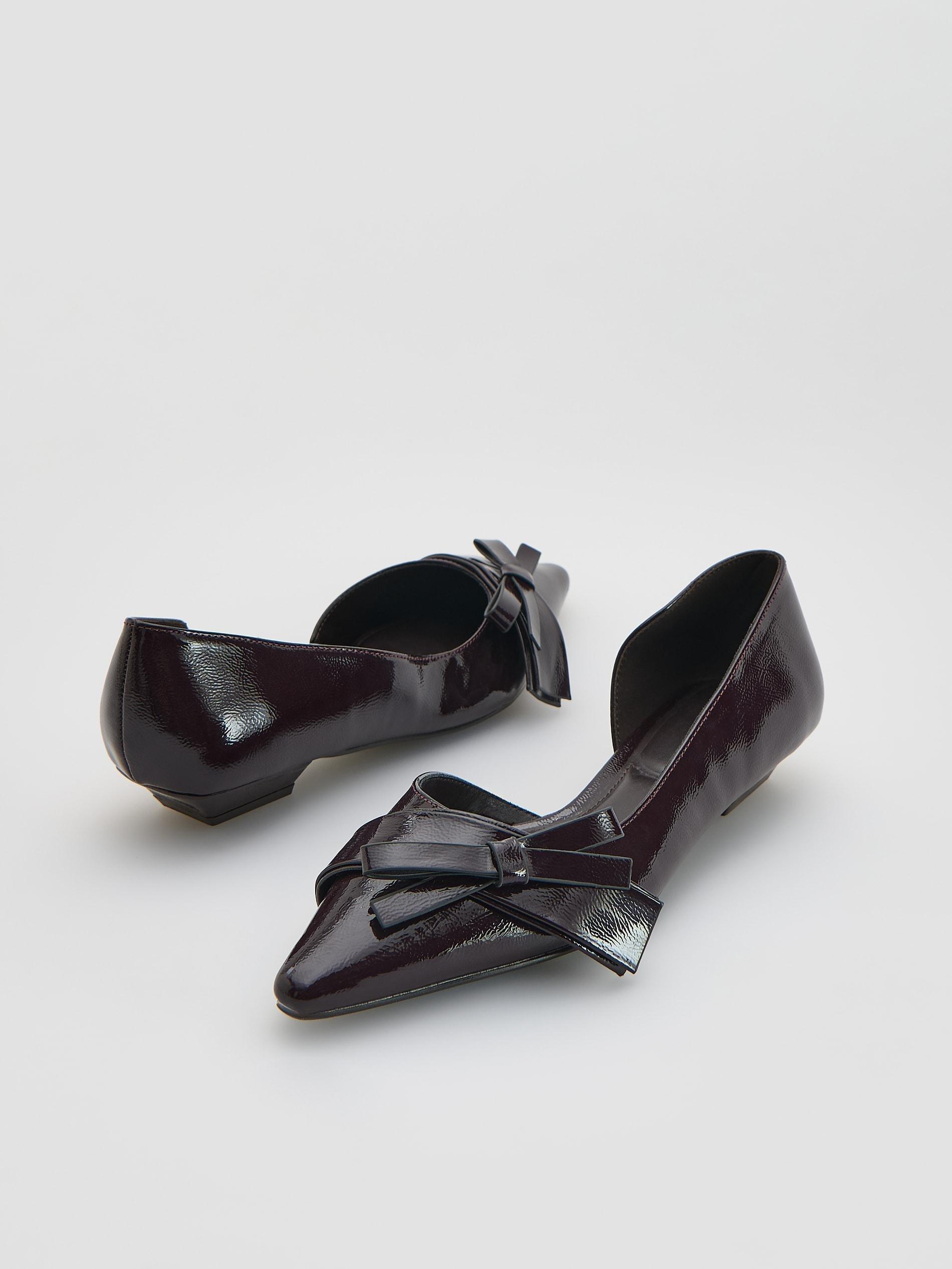 Maroon Ballerinas With Bow Detail, Burgundy, large image number 3