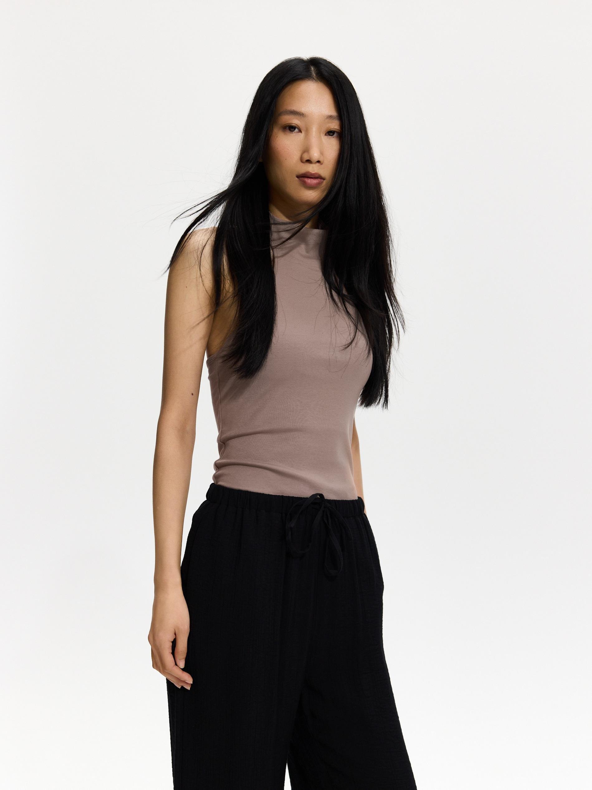 Black Loose Trousers With Ruffles, Black, large image number 2