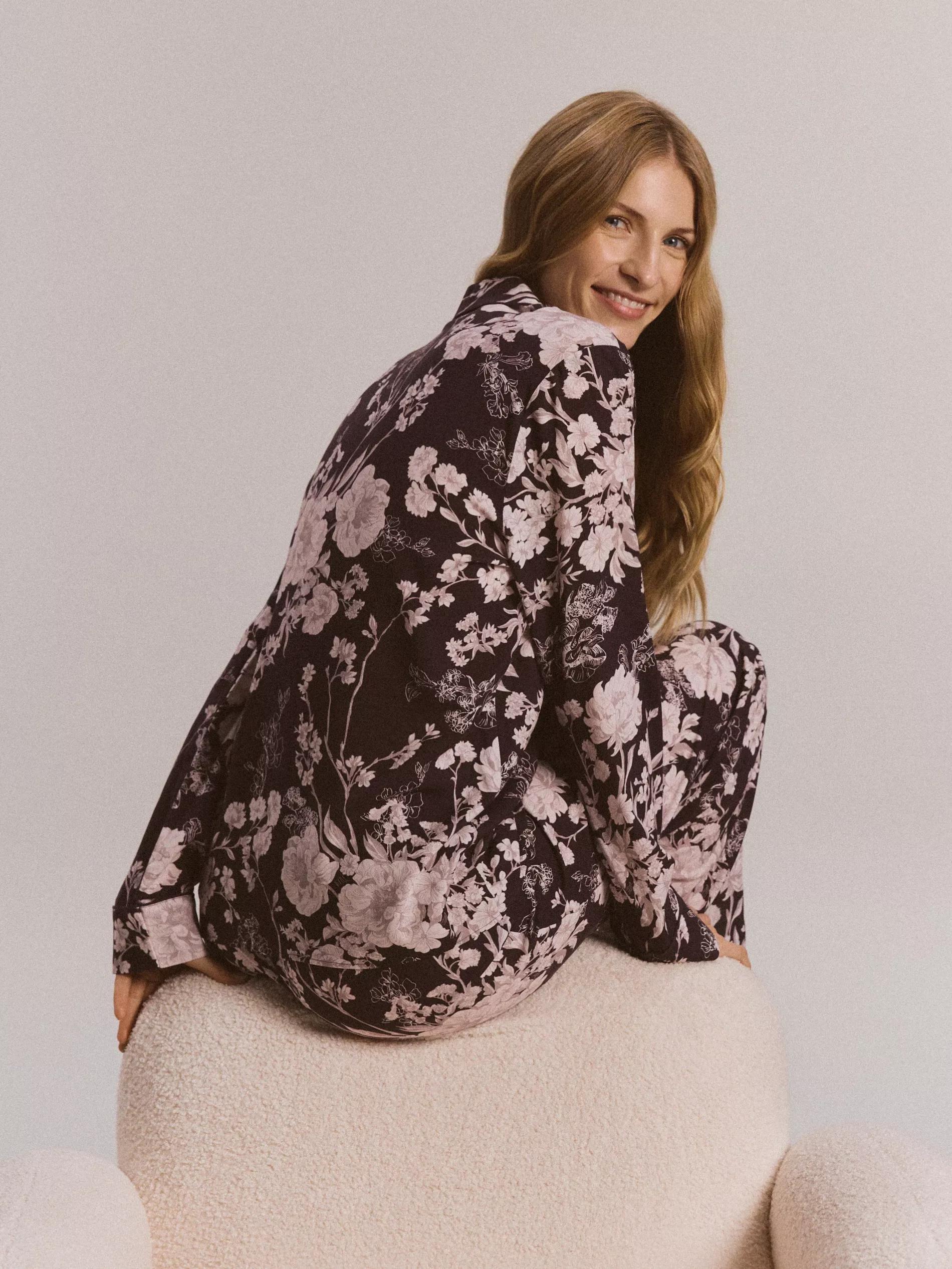 Purple Two Piece Viscose Pyjama Set, Purple, large image number 3