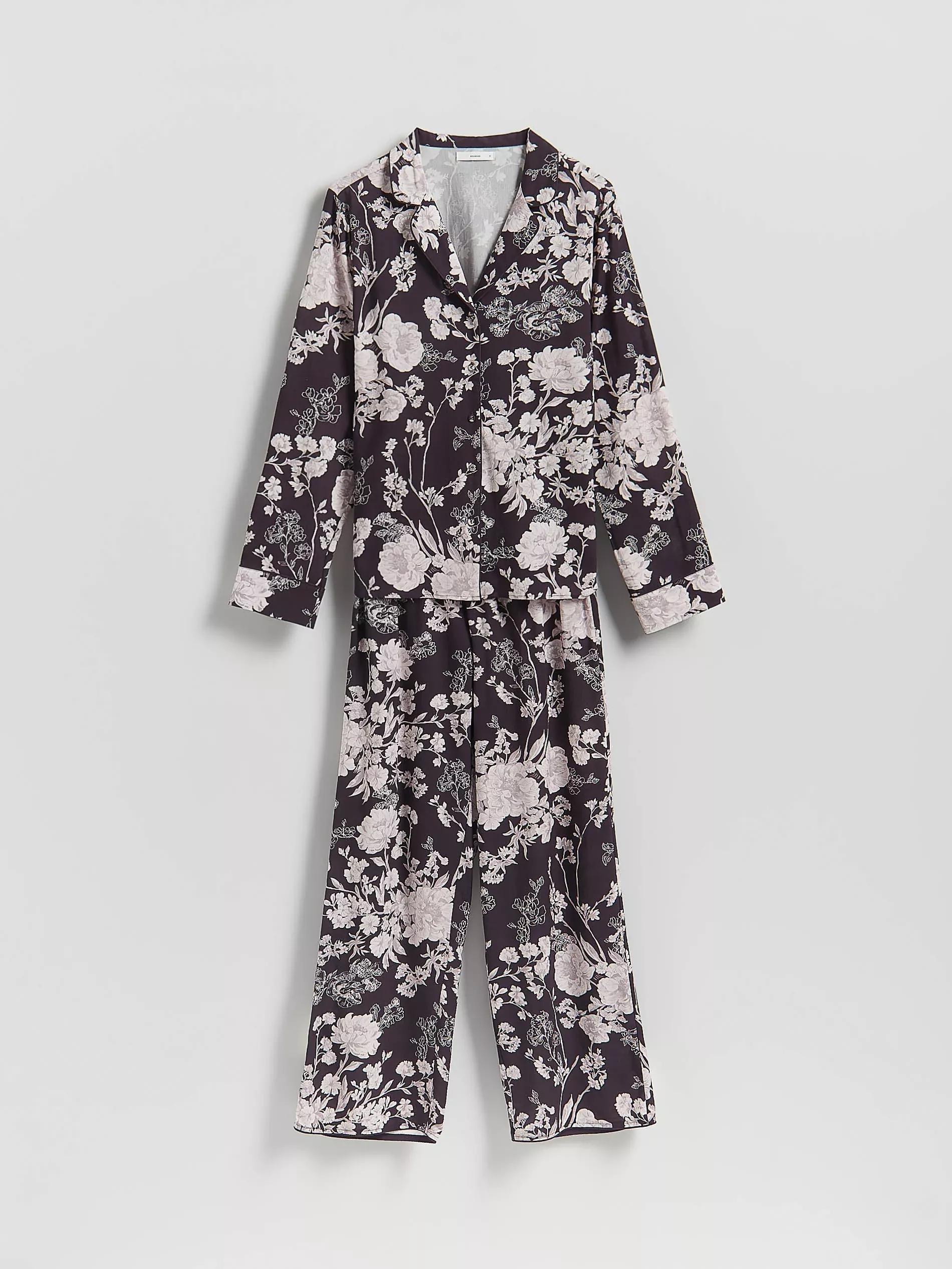 Purple Two Piece Viscose Pyjama Set, Purple, large image number 4