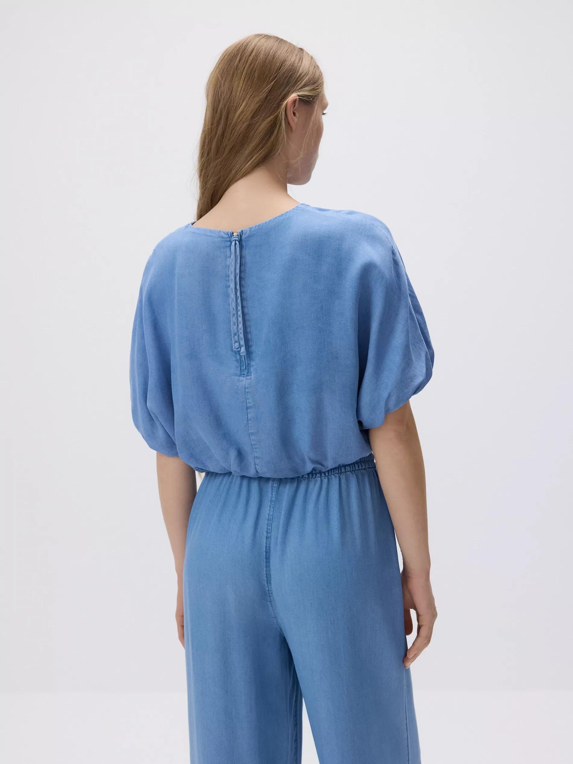 Blue Denim Blouse Made Of Lyocell, Blue, large image number 2