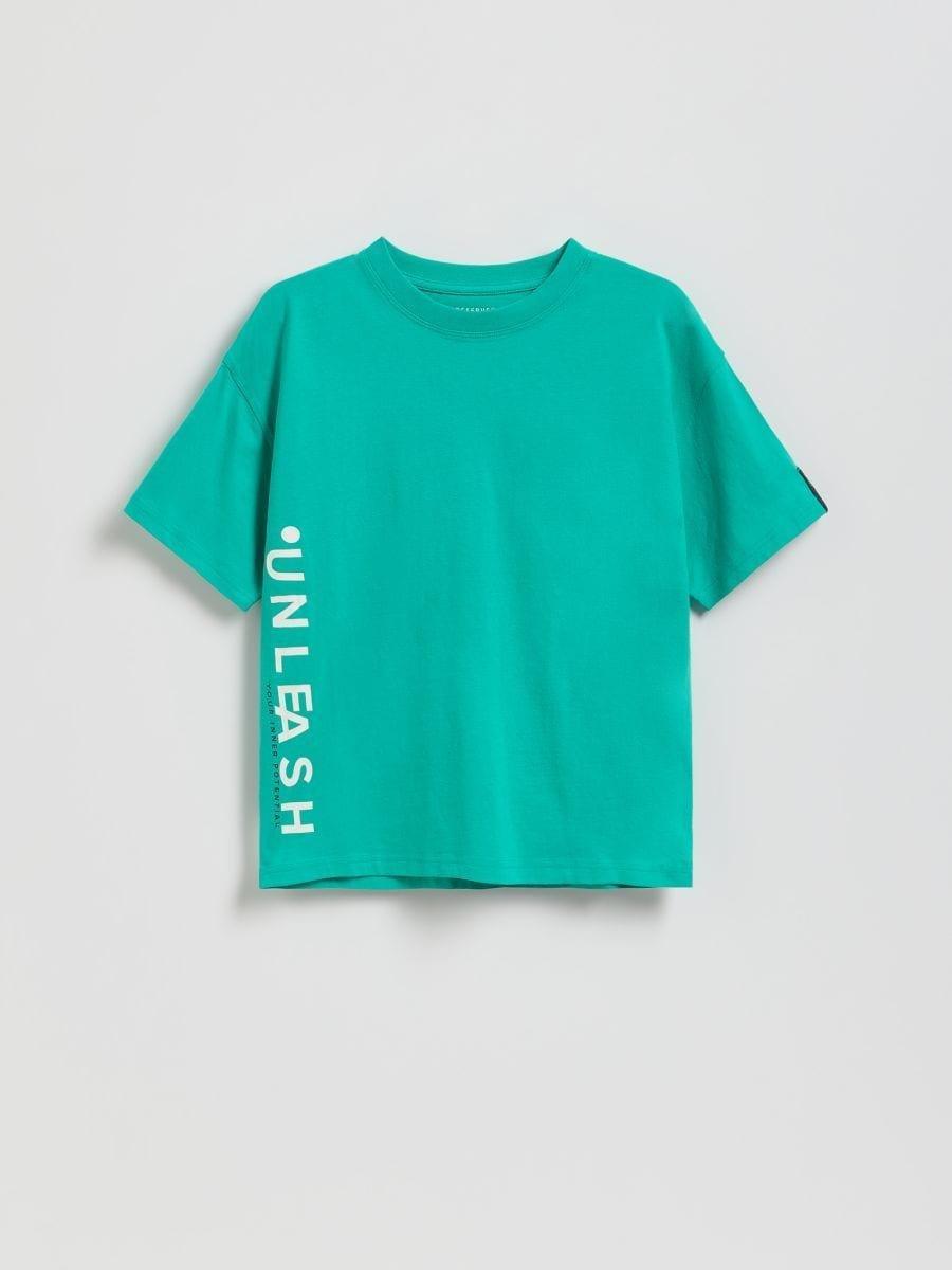 Green Cotton T-Shirt, Turquoise, large image number 0