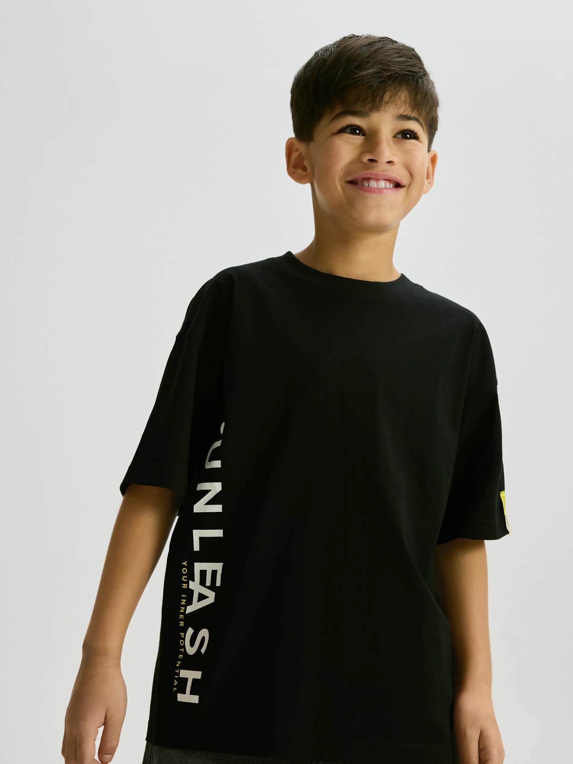 Black Cotton T-Shirt, Black, large image number 0