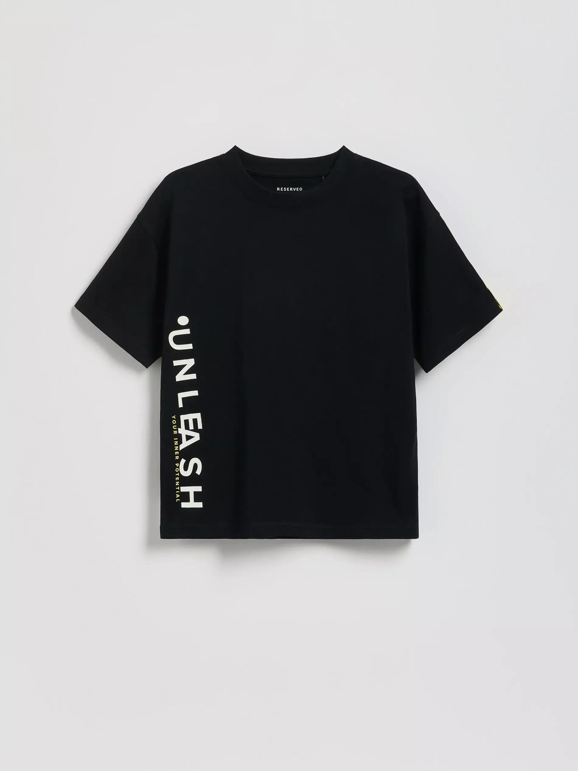 Black Cotton T-Shirt, Black, large image number 1