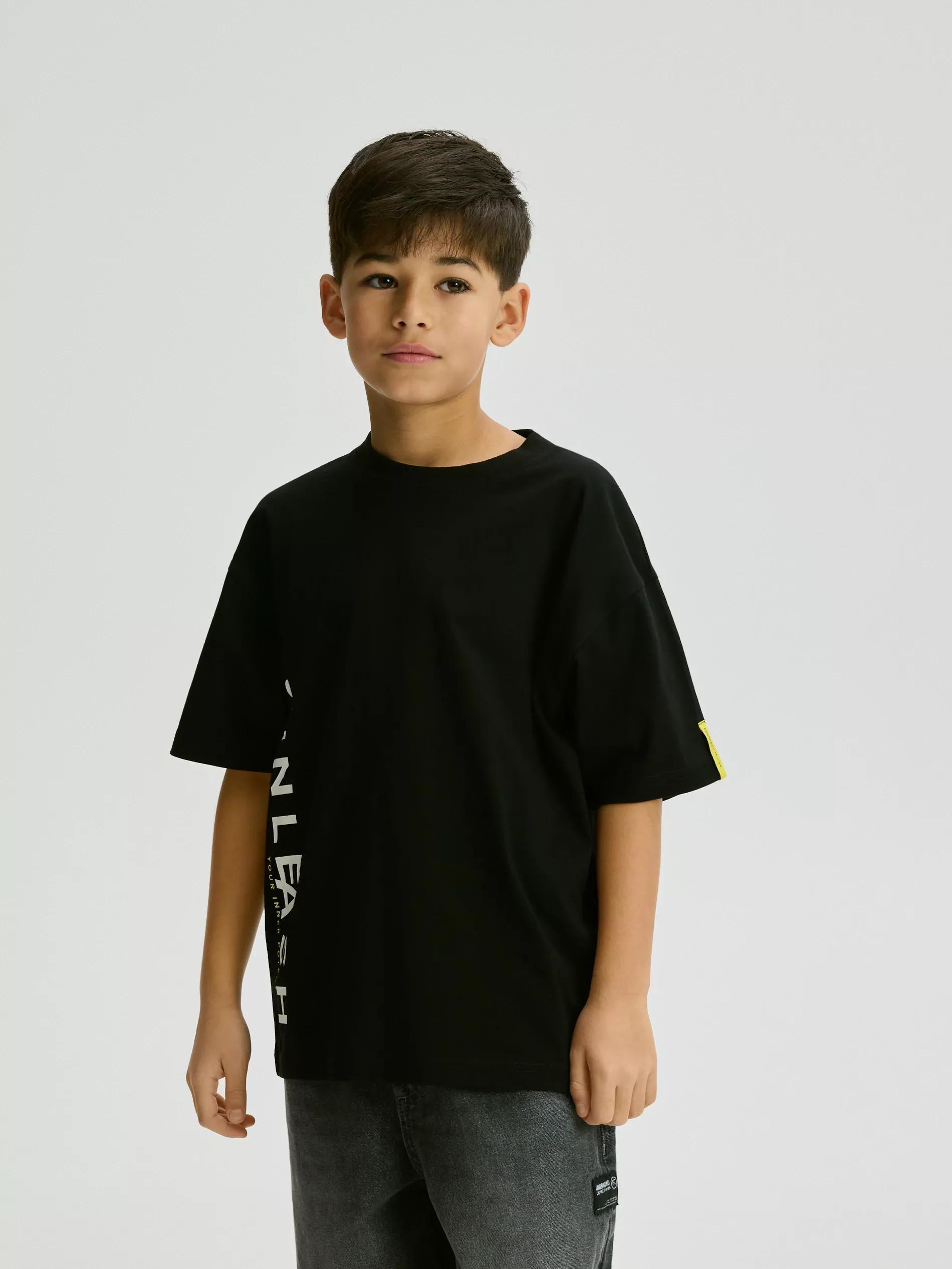 Black Cotton T-Shirt, Black, large image number 2