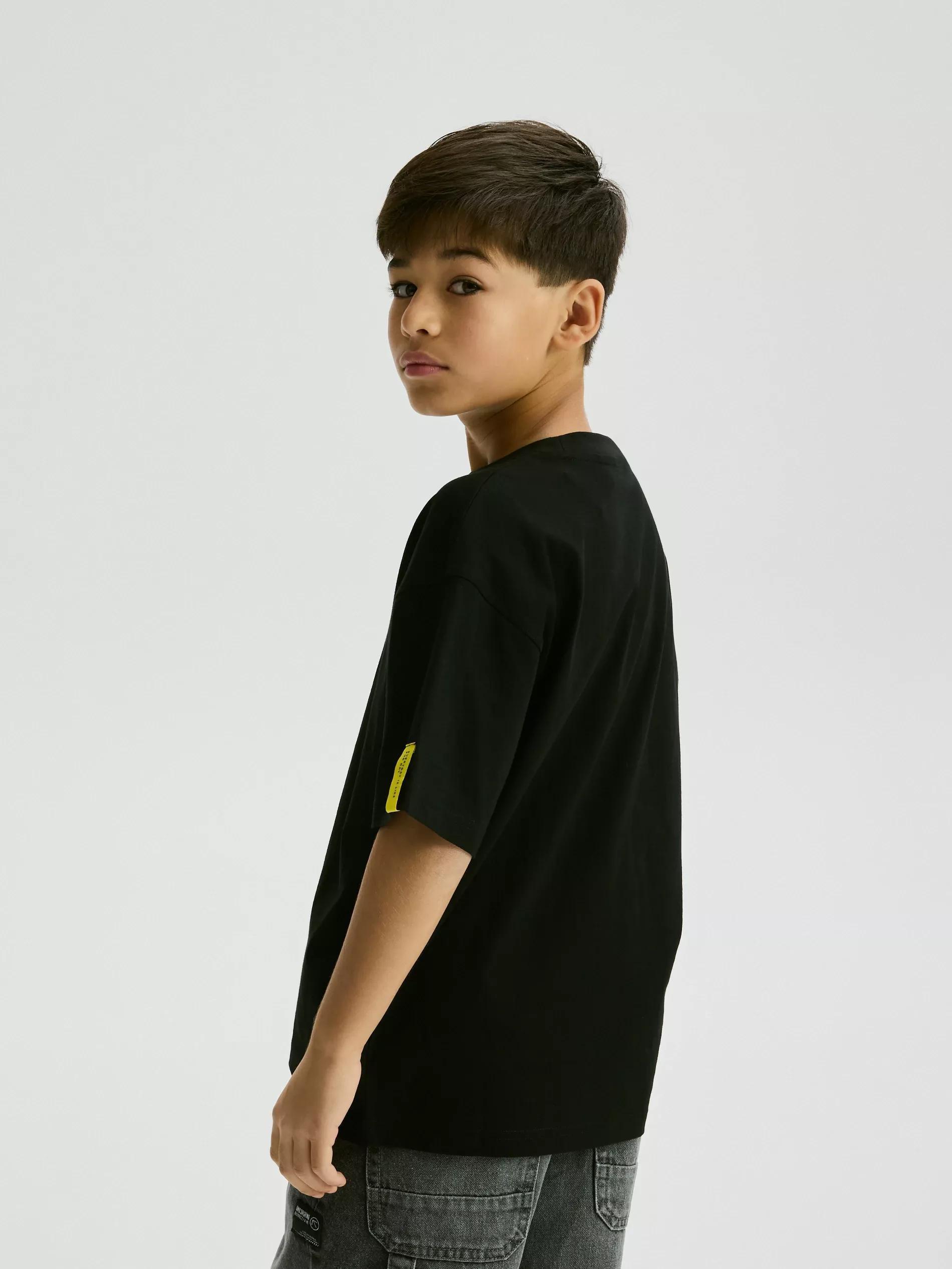 Black Cotton T-Shirt, Black, large image number 5