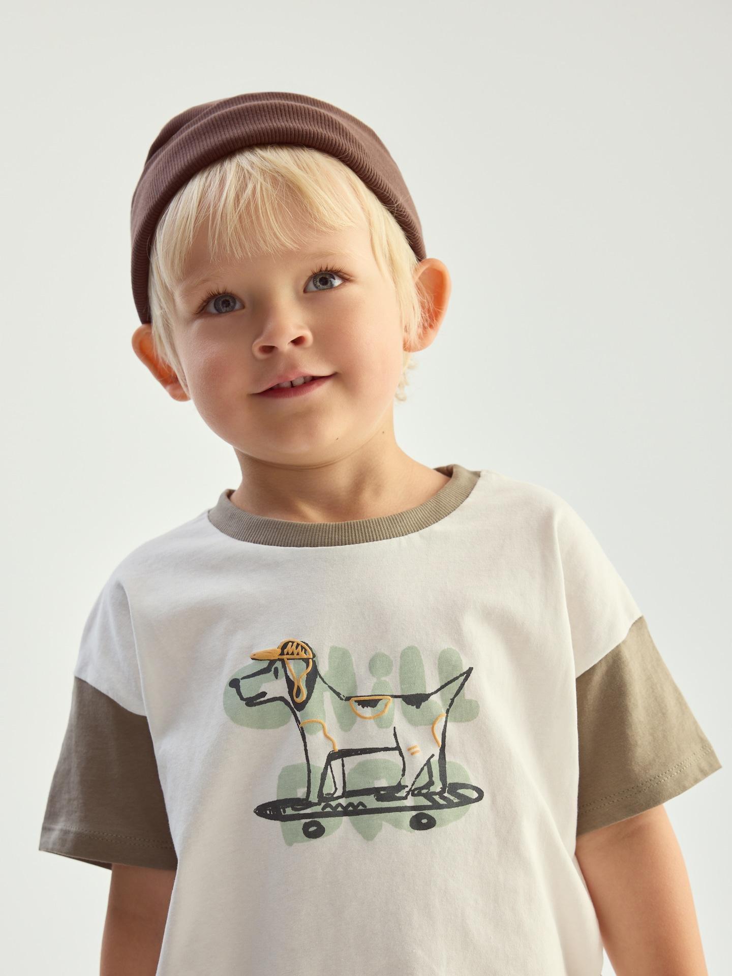 Cream T-Shirt With Print, Ivory, medium