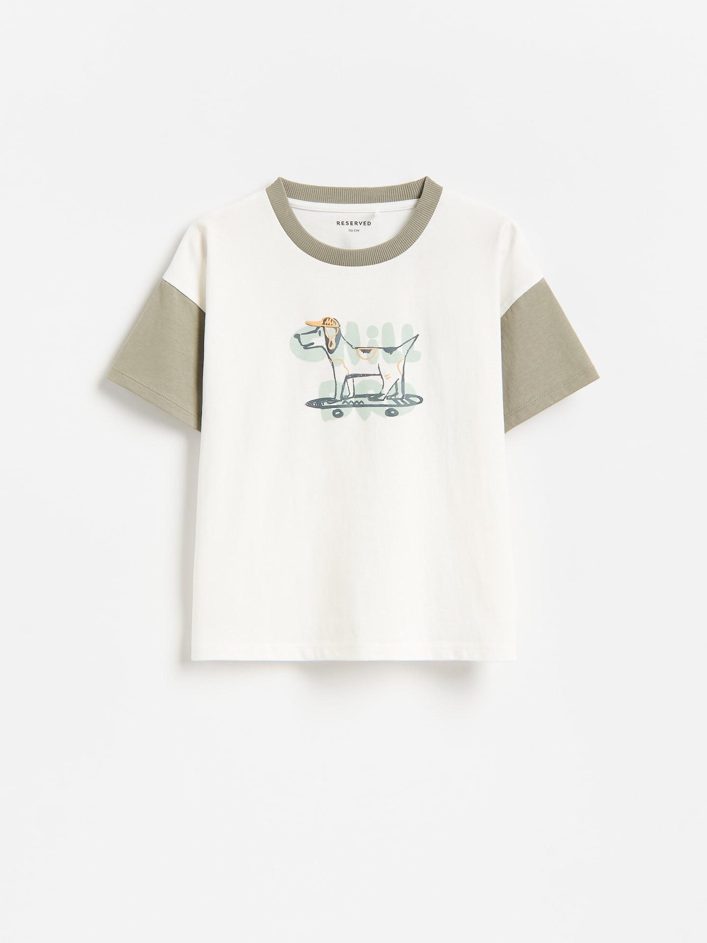 Cream T-Shirt With Print, Ivory, medium