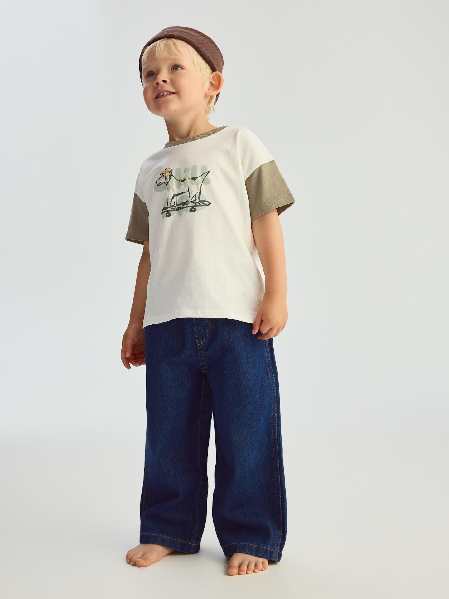 Cream T-Shirt With Print, Ivory, large image number 3