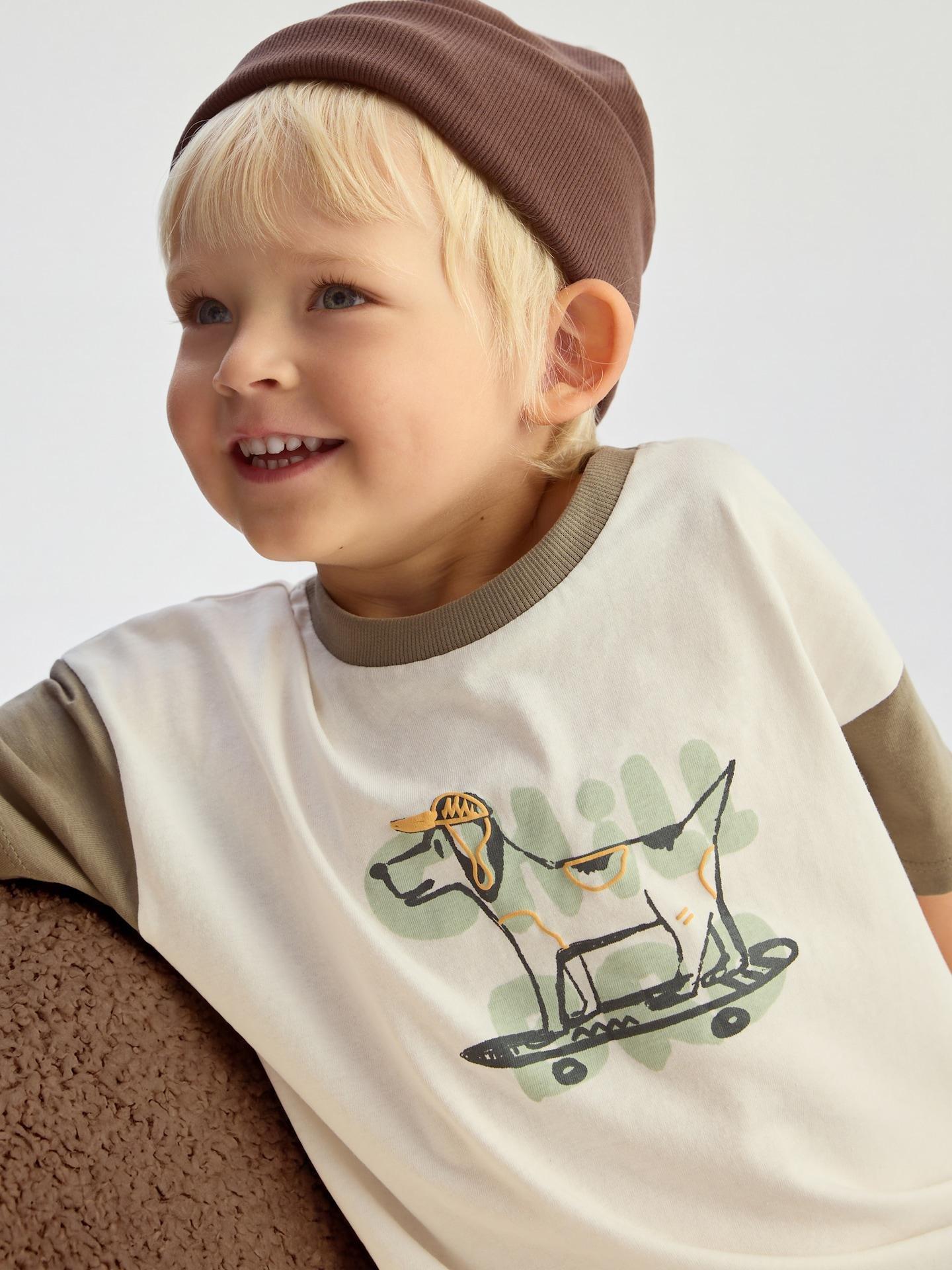 Cream T-Shirt With Print, Ivory, large image number 4