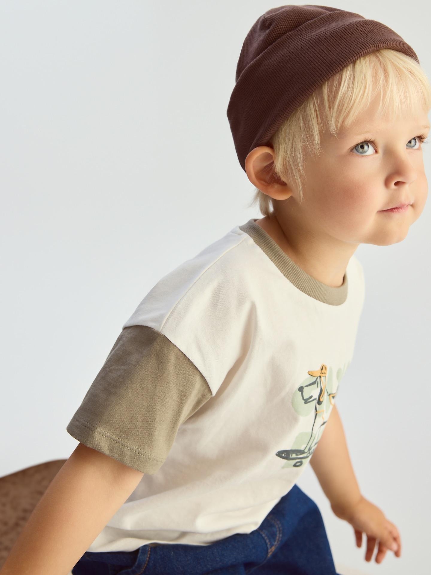 Cream T-Shirt With Print, Ivory, large image number 5