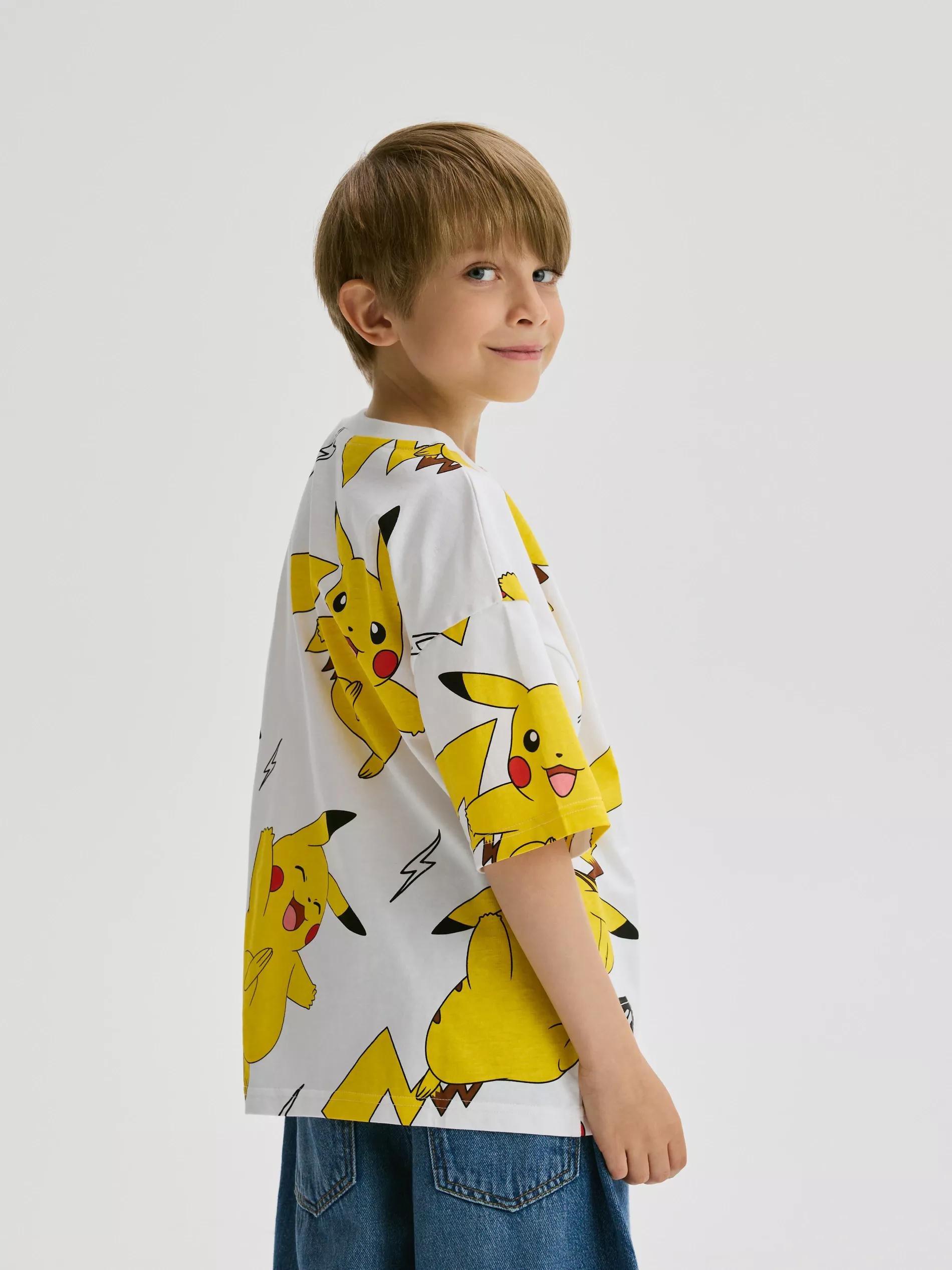 CREAM Pokemon cotton T-shirt, Ivory, large image number 4