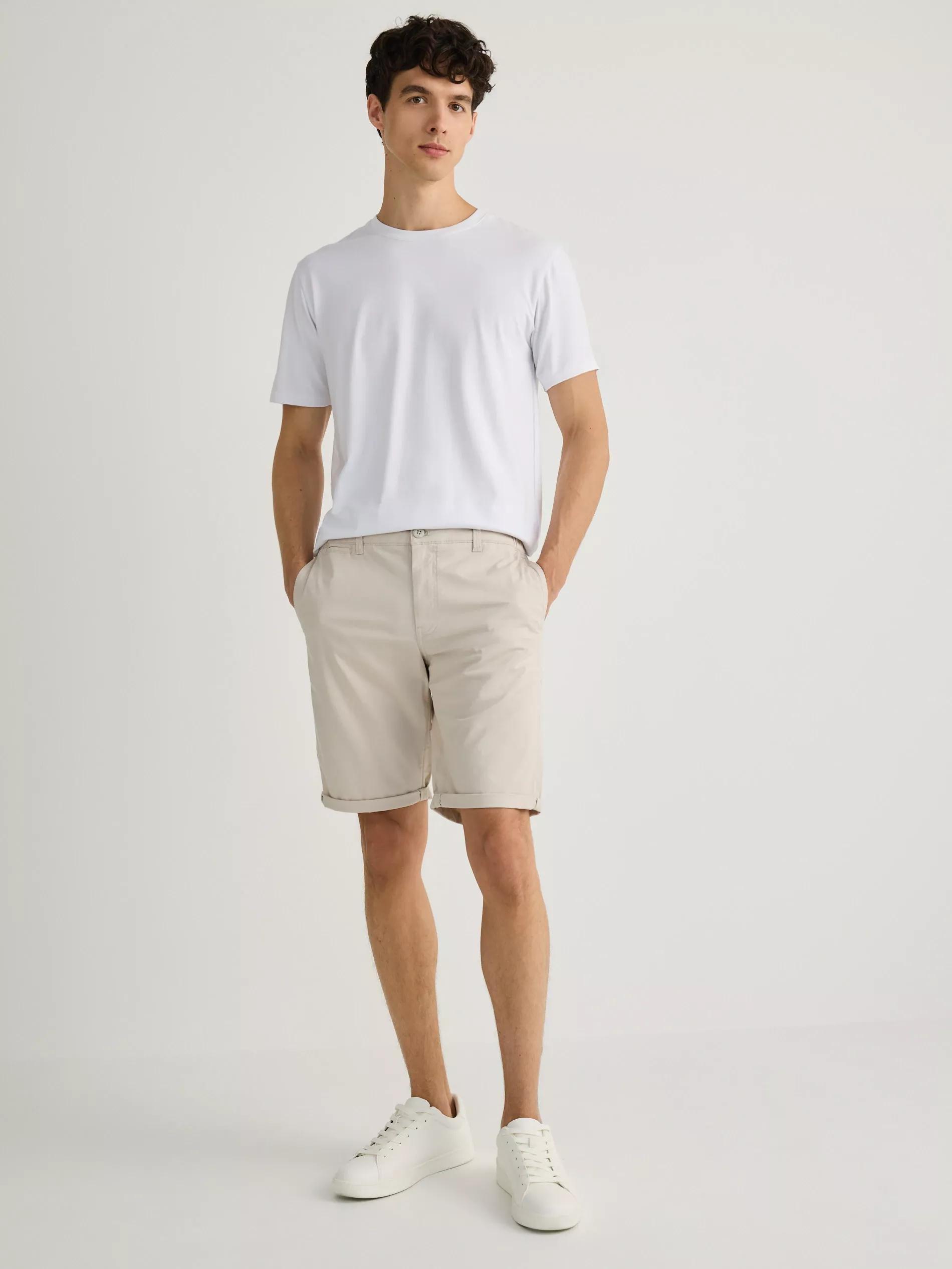 Beige Chino Slim Shorts, , large image number 2