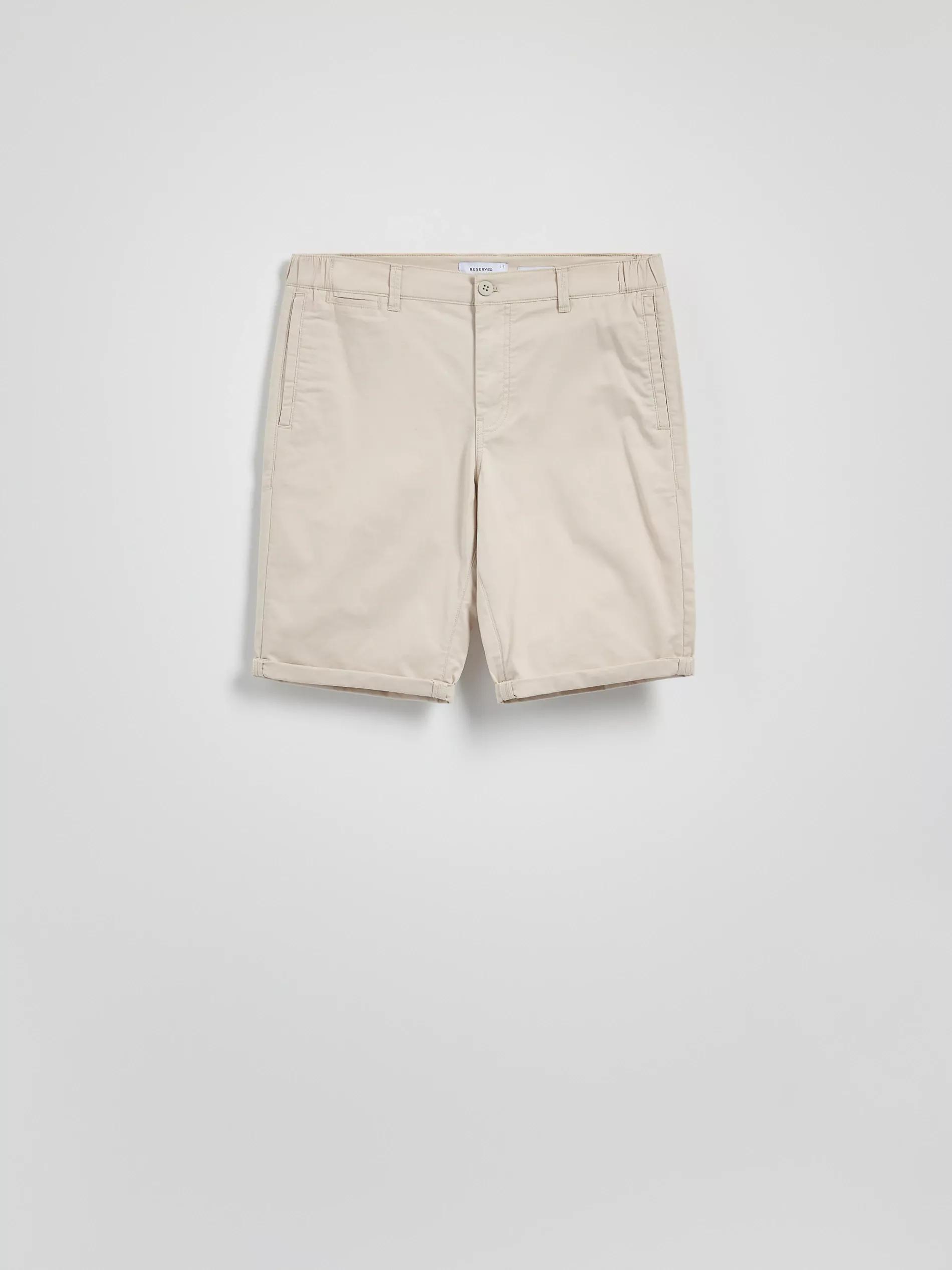 Beige Chino Slim Shorts, , large image number 5
