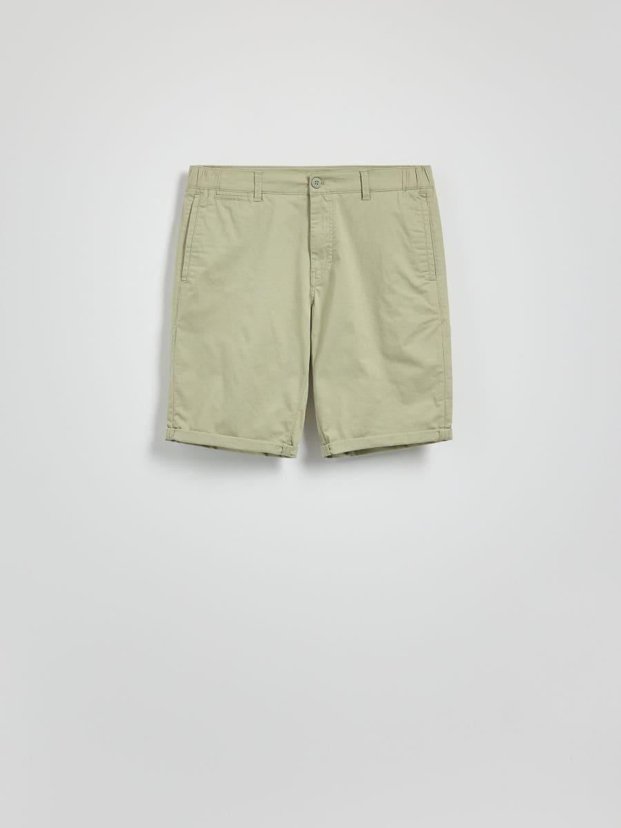 Green Slim Chino Shorts, , large image number 0
