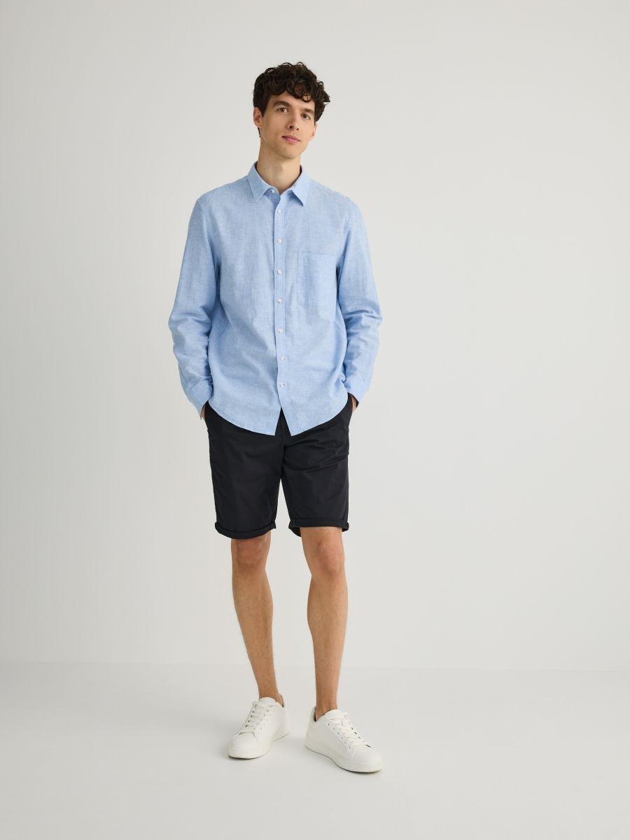 Black Slim Chino Shorts, , large image number 0