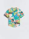 Reserved - White Shirt With Tropical Patterns, Boys