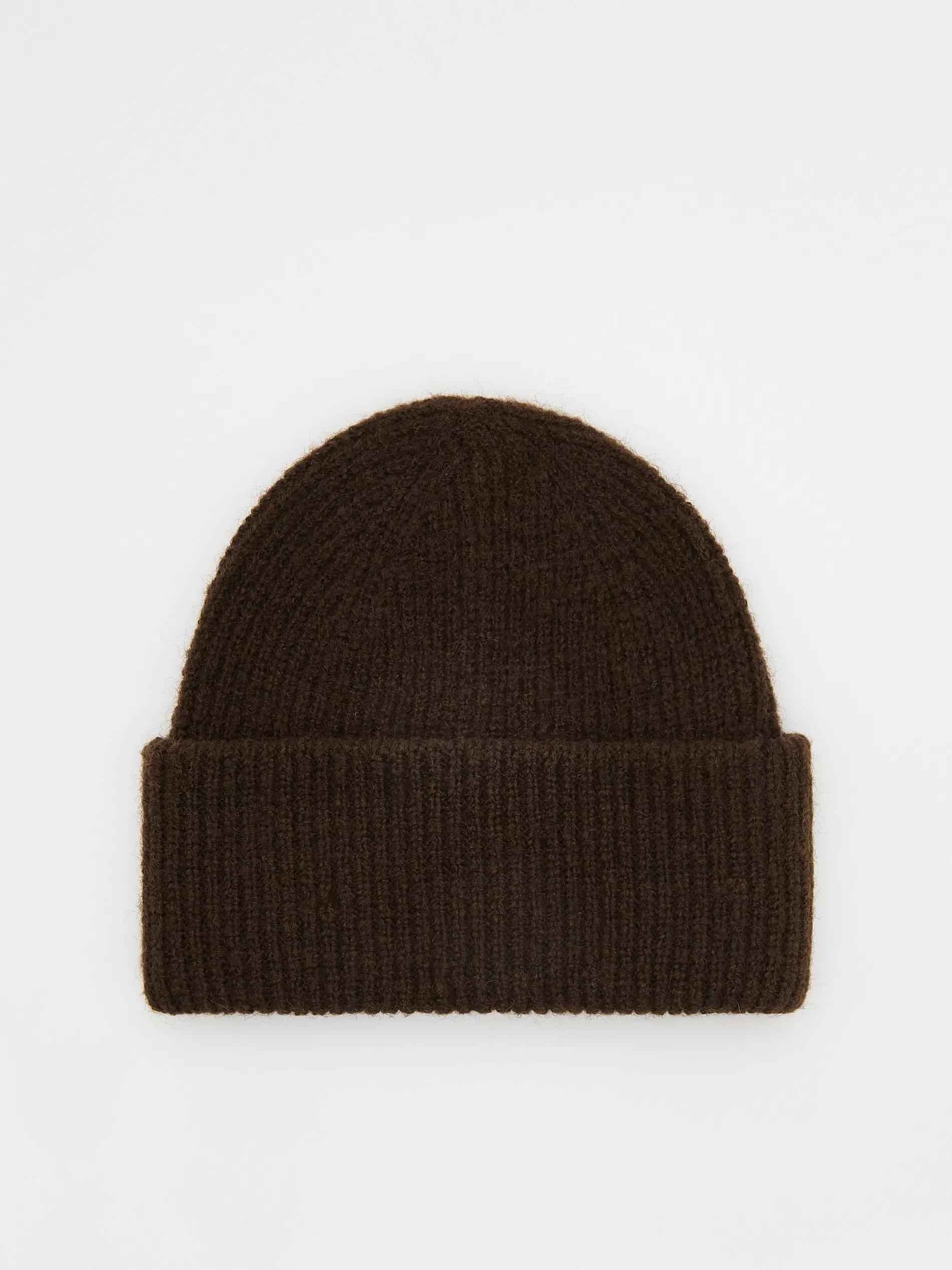 Brown Plain Beanie, Brown, large image number 0