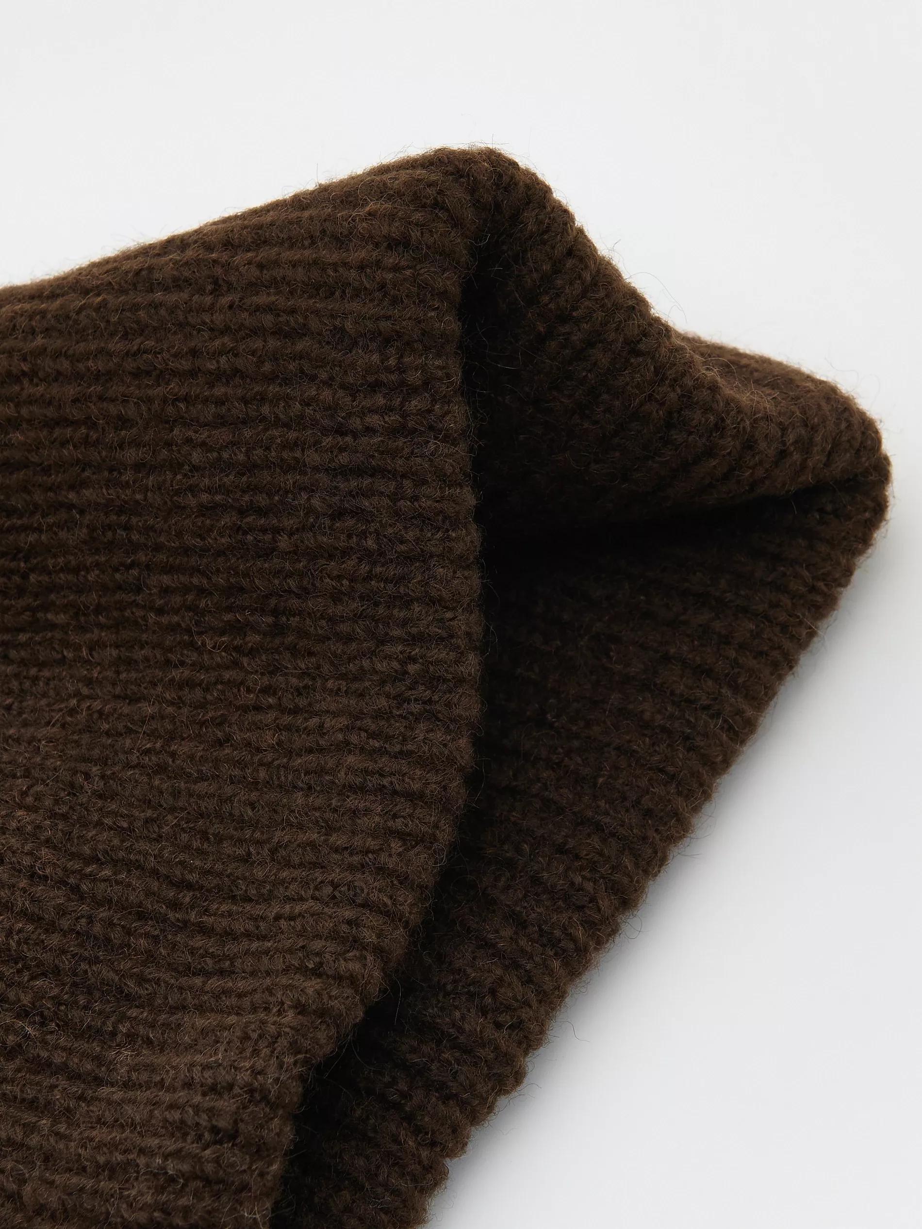 Brown Plain Beanie, Brown, large image number 1