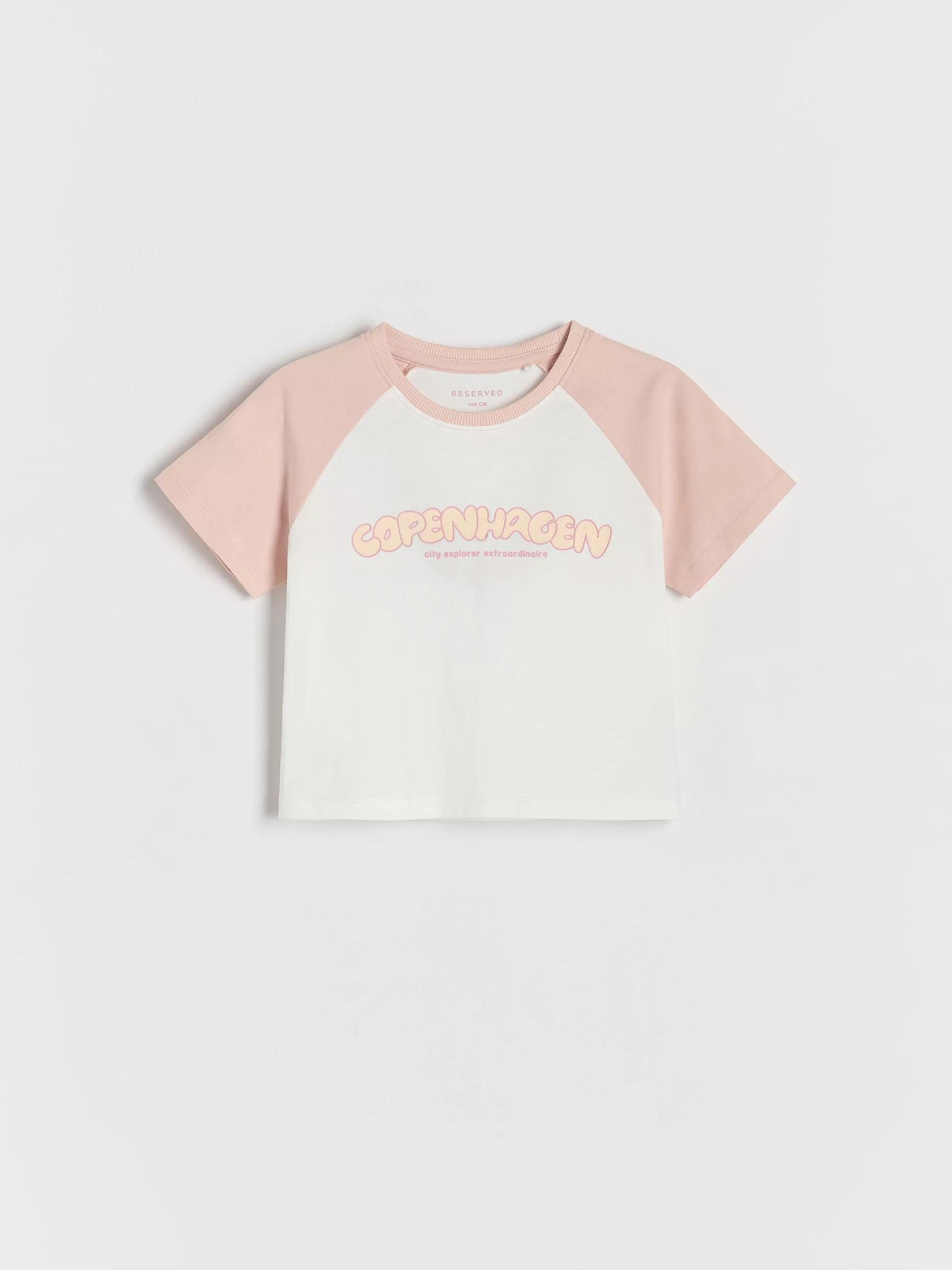 Cream Printed Cotton T-Shirt, Kids Girls, , large image number 5