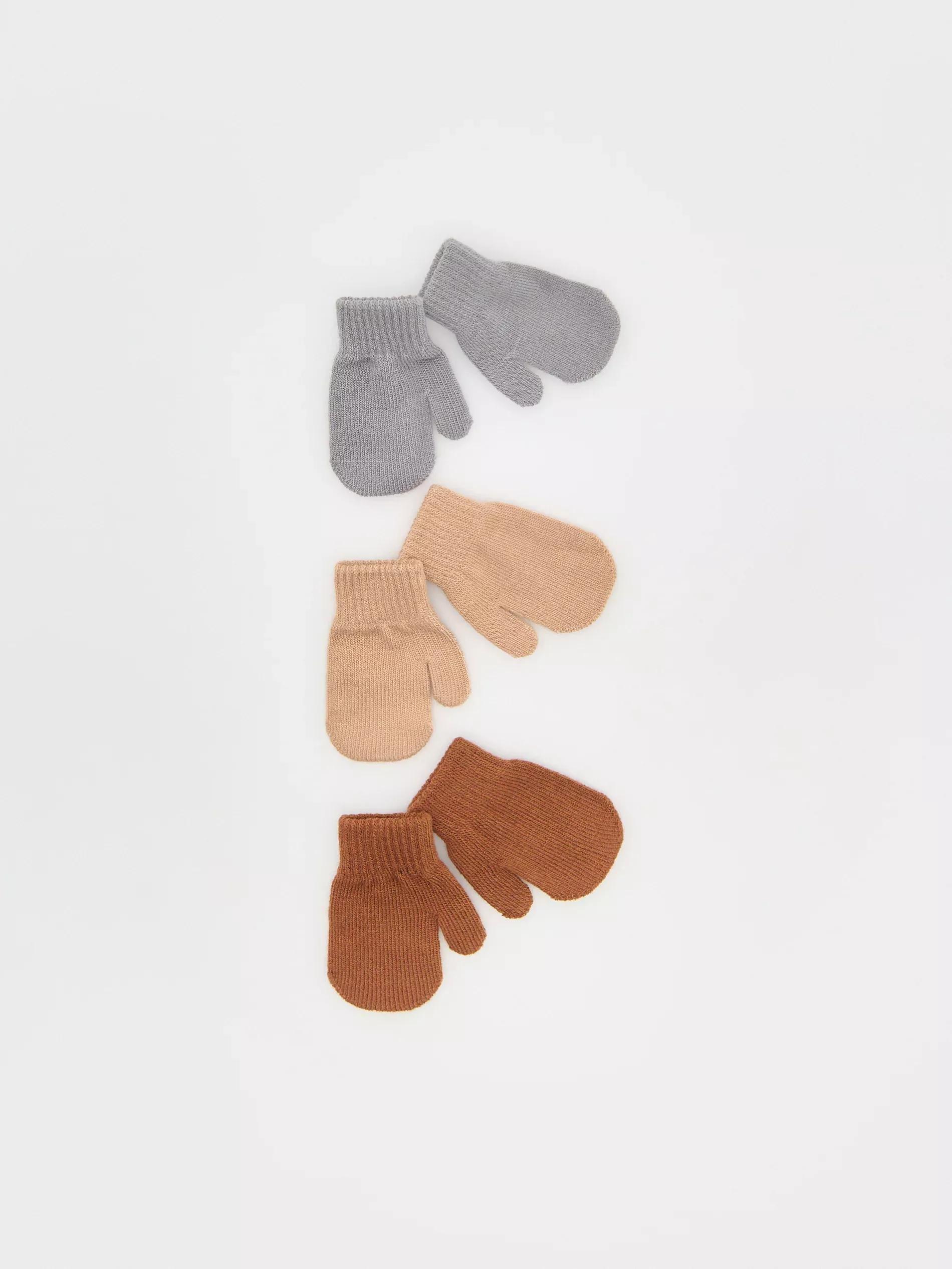Multicolour Set Of 3 Mittens, , large image number 0