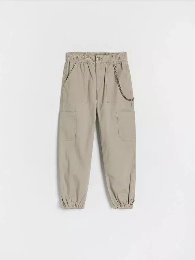 Green Trousers With Chain Detail, Kids Girls, , large image number 0