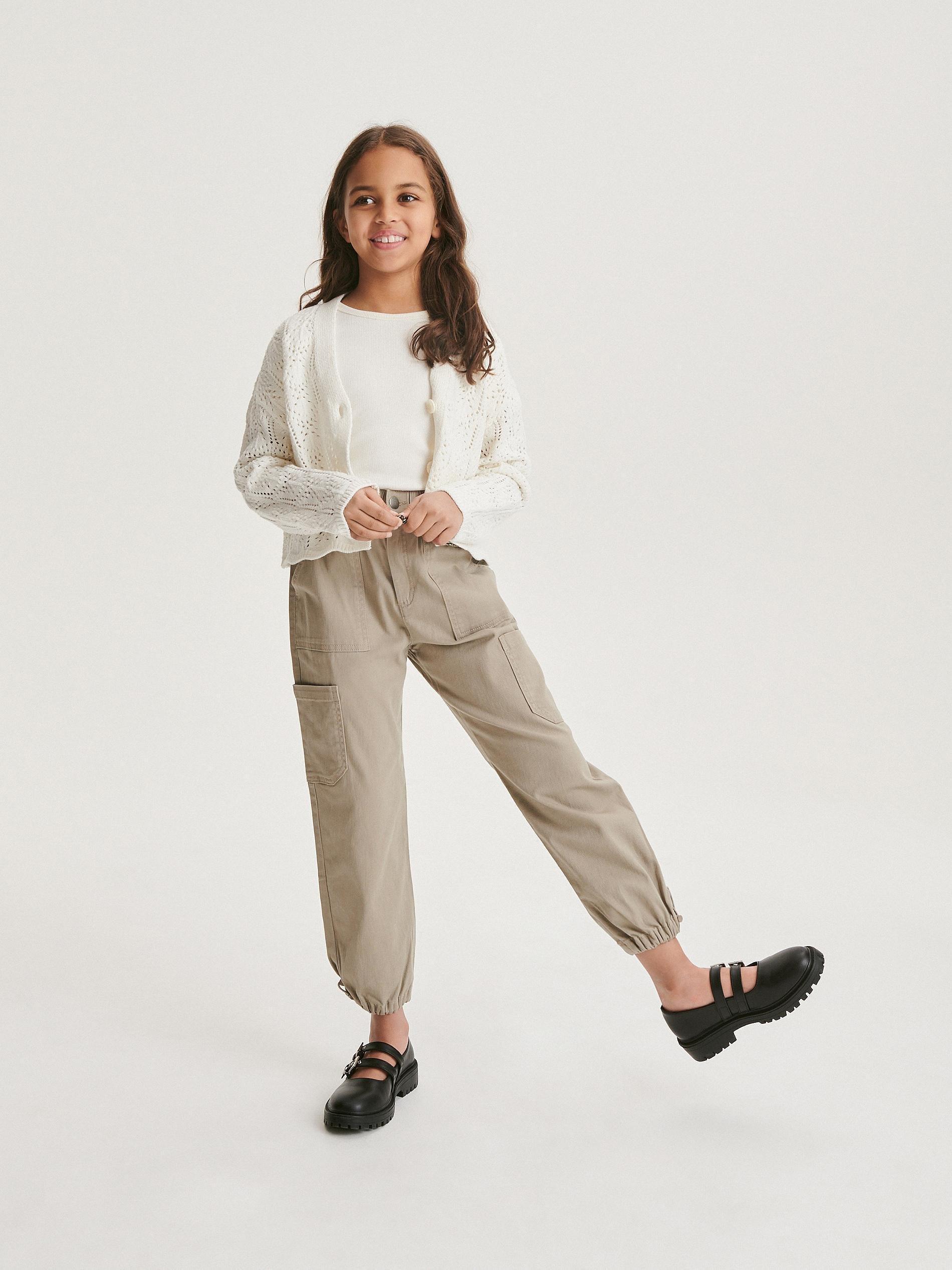 Green Trousers With Chain Detail, Kids Girls, , large image number 4