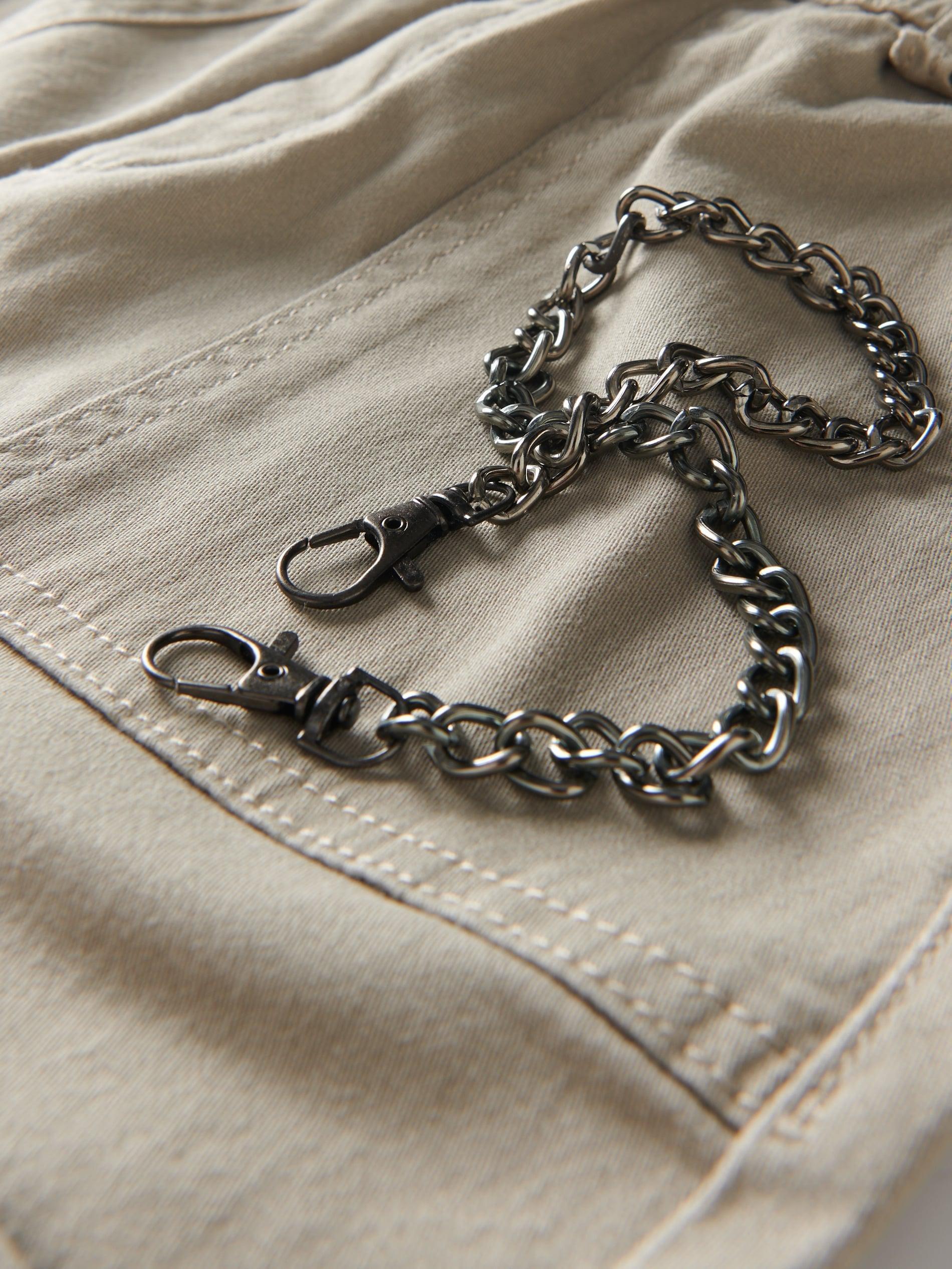 Green Trousers With Chain Detail, Kids Girls, , large image number 6