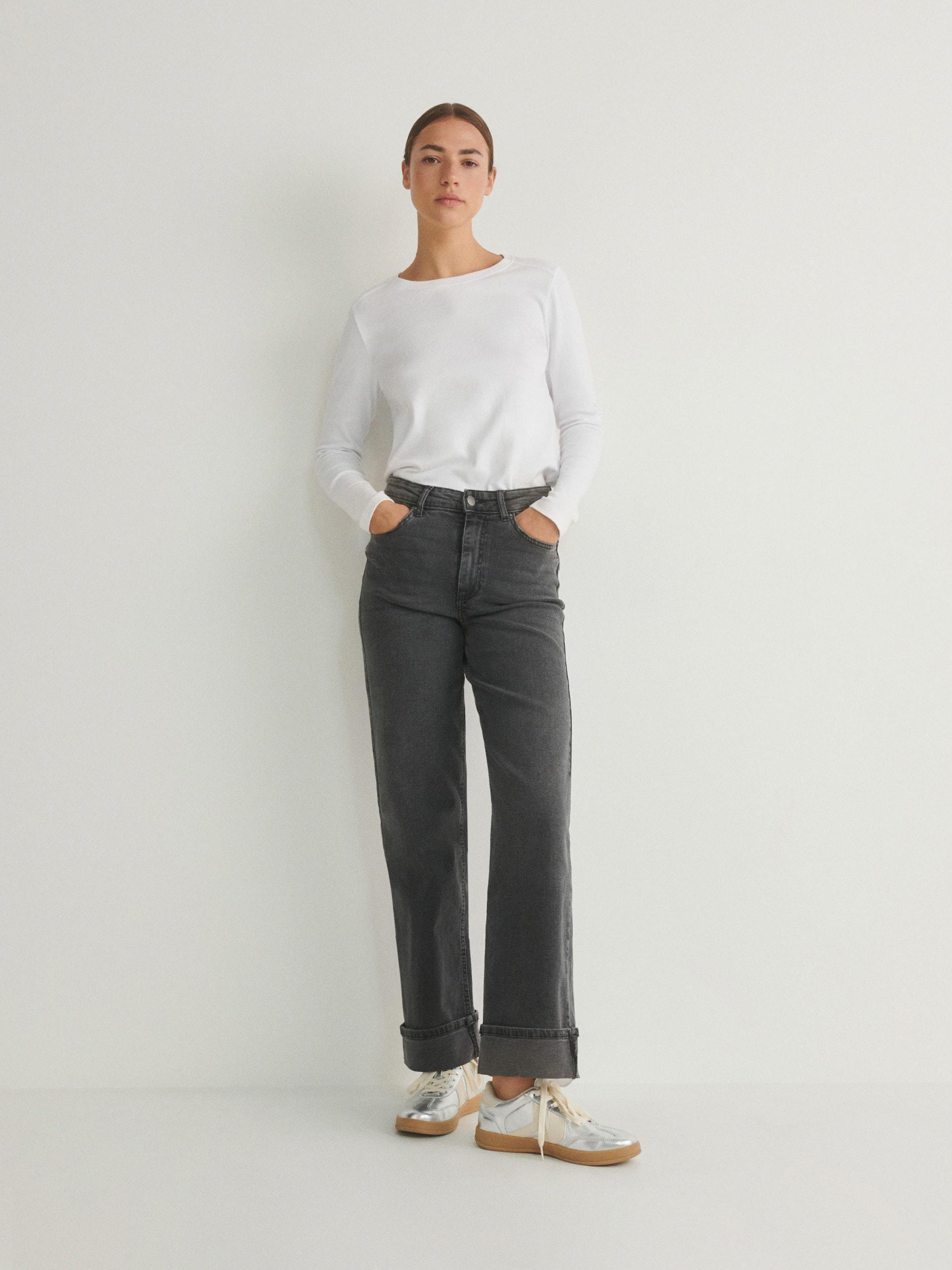 Grey Straight Jeans, , large image number 4