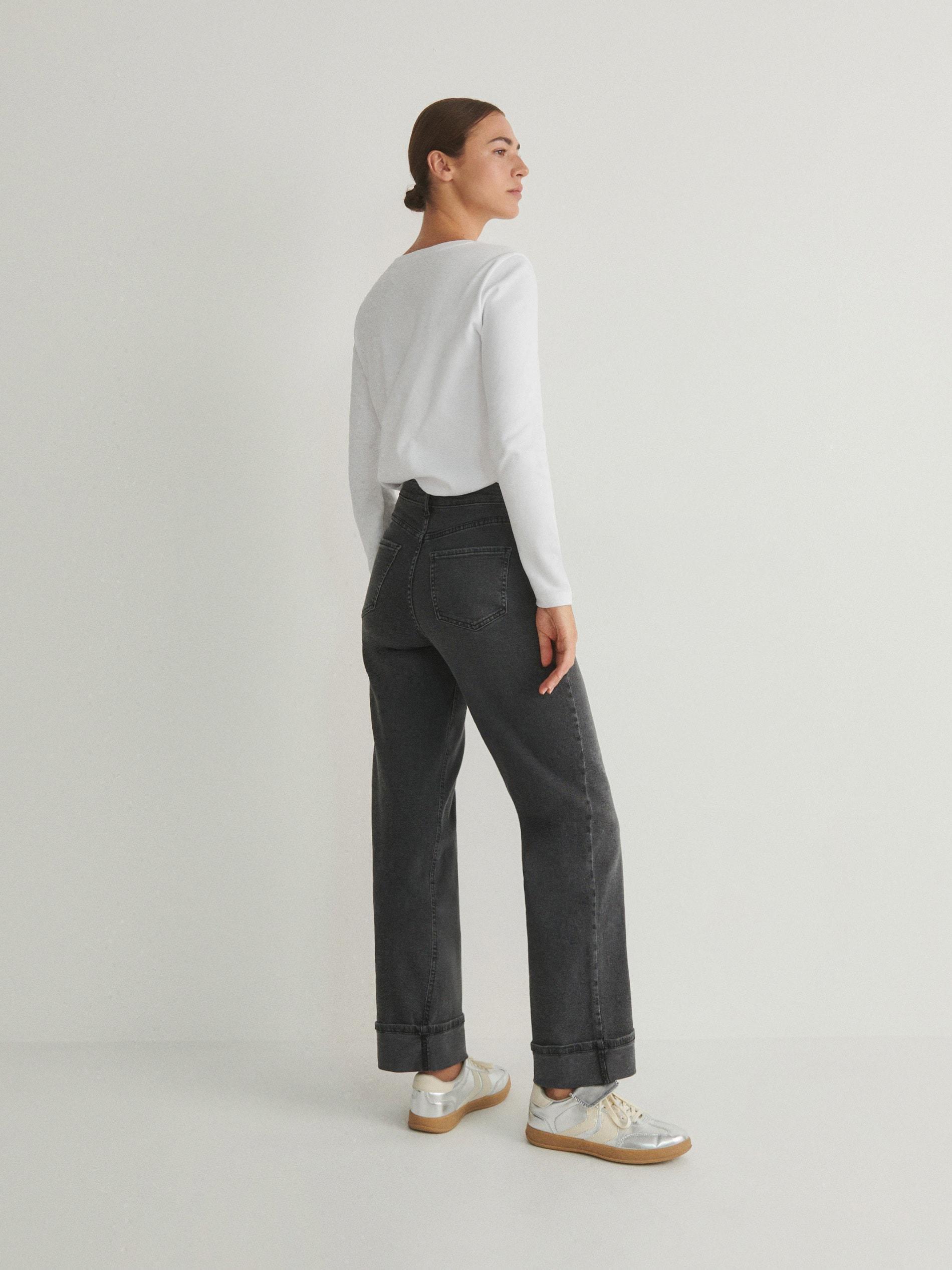 Grey Straight Jeans, , large image number 5