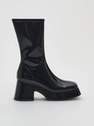 Reserved - Black Faux Leather Ankle Boots