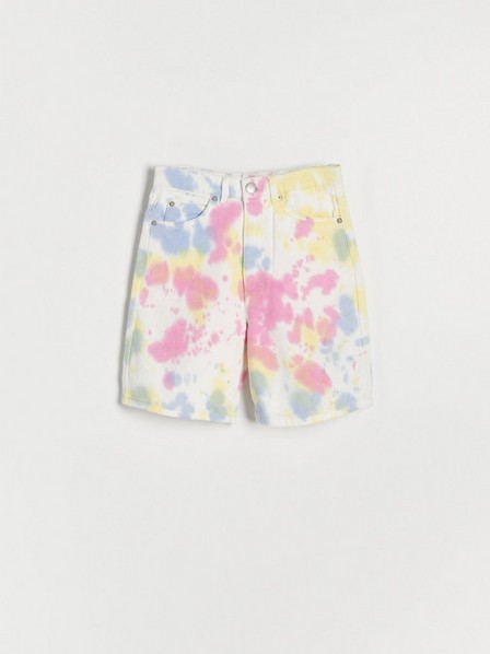 Reserved - Multicolor Tie Dye Denim Shorts, Girls