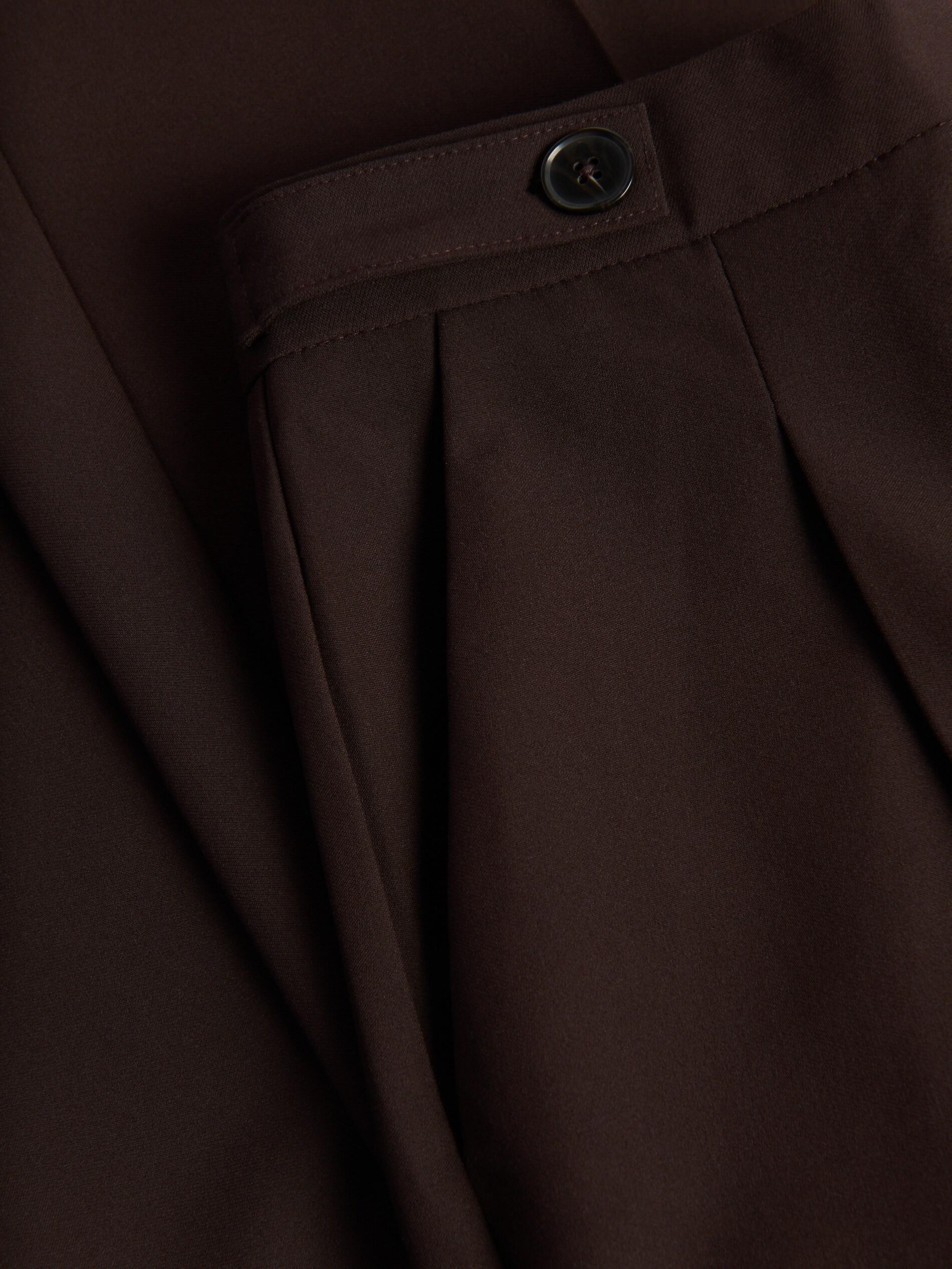Brown Wide Trousers With Crease, Brown, large image number 1