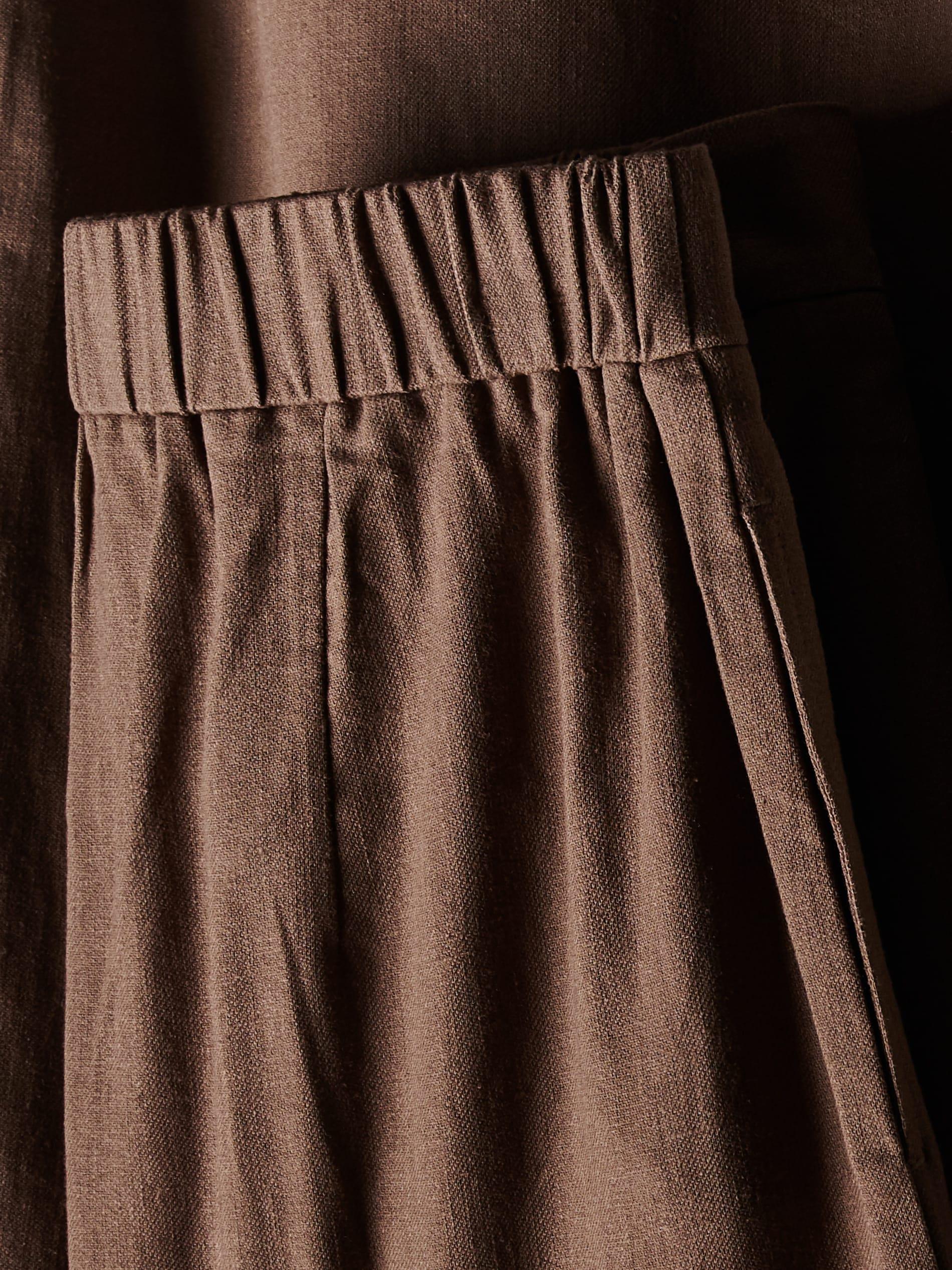 Beige Linen Rich Wide Leg Trousers, Beige, large image number 5