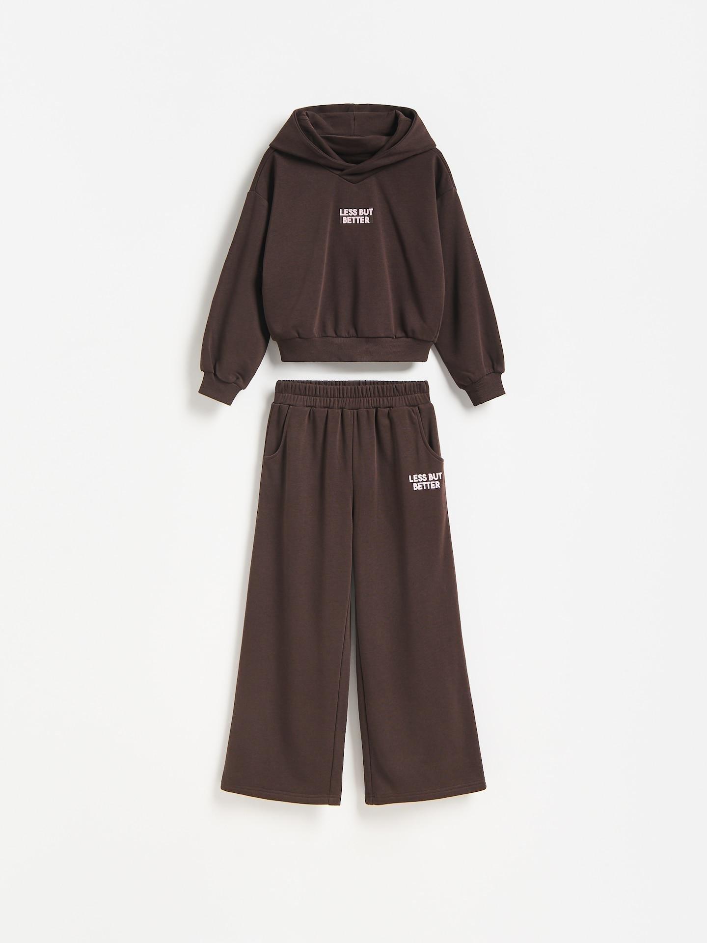 Brown T-Shirt & Trousers, Kids Girls, Brown, medium
