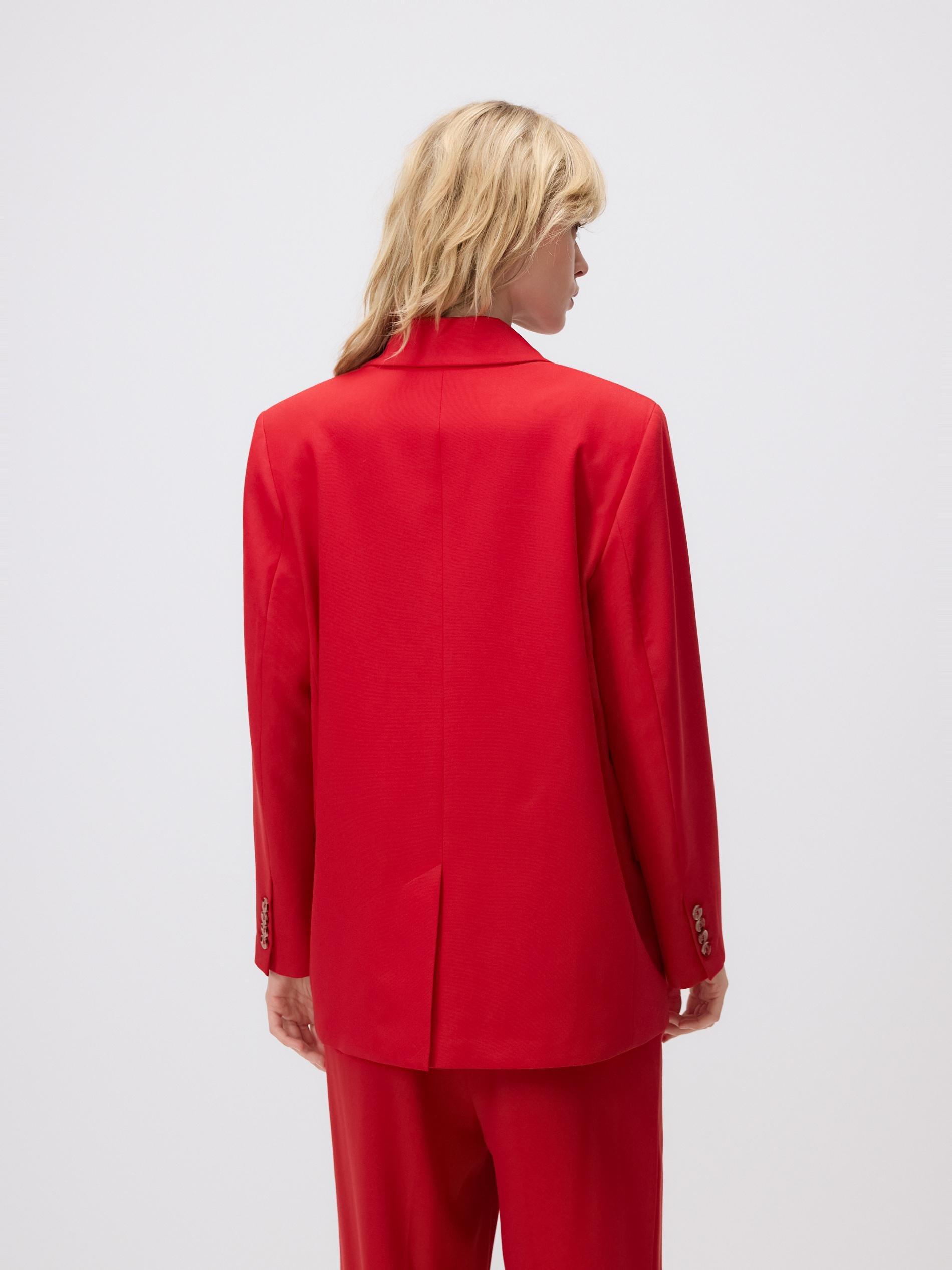 Red Viscose Blend Blazer, Red, large image number 5