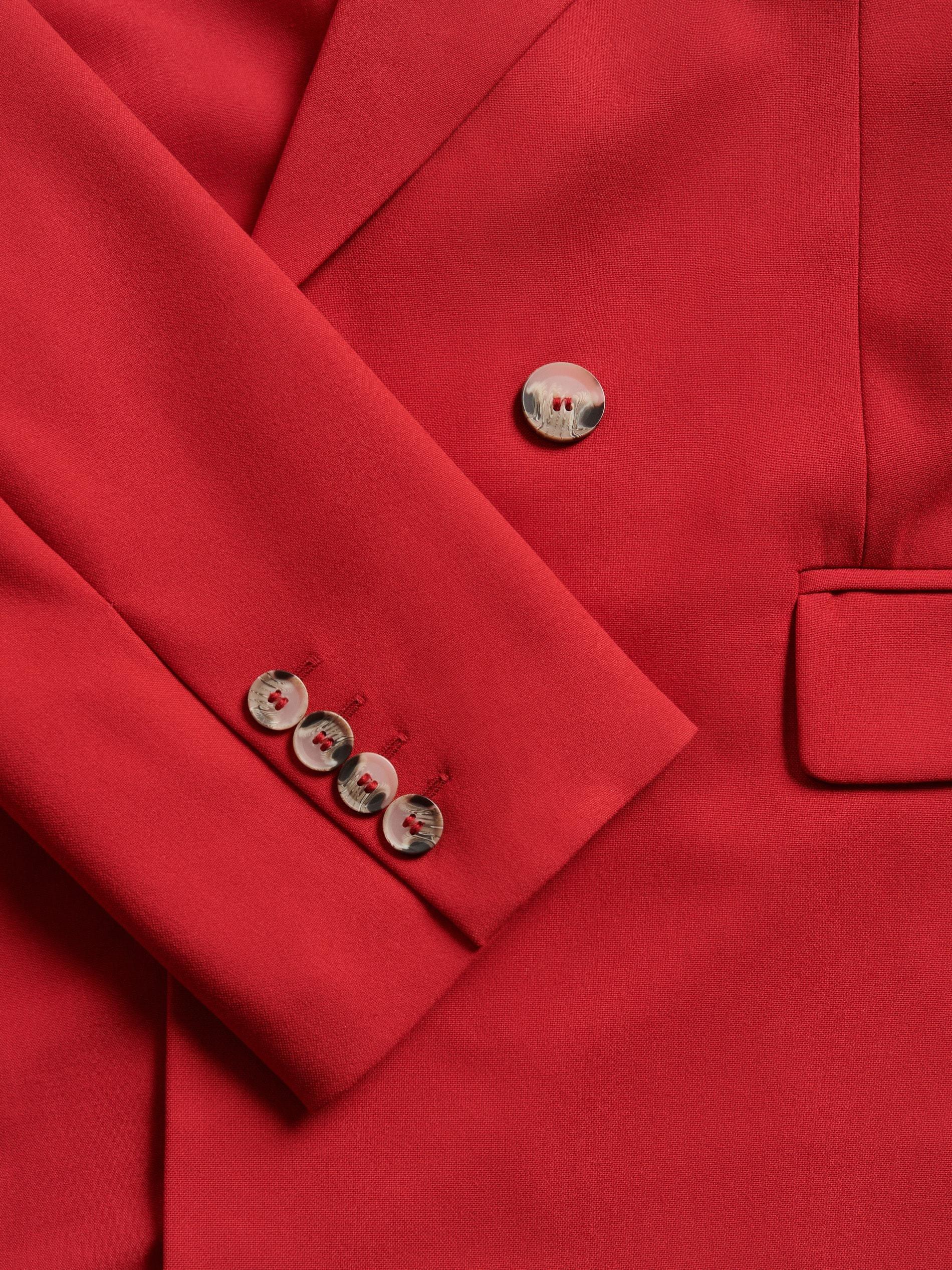 Red Viscose Blend Blazer, Red, large image number 7
