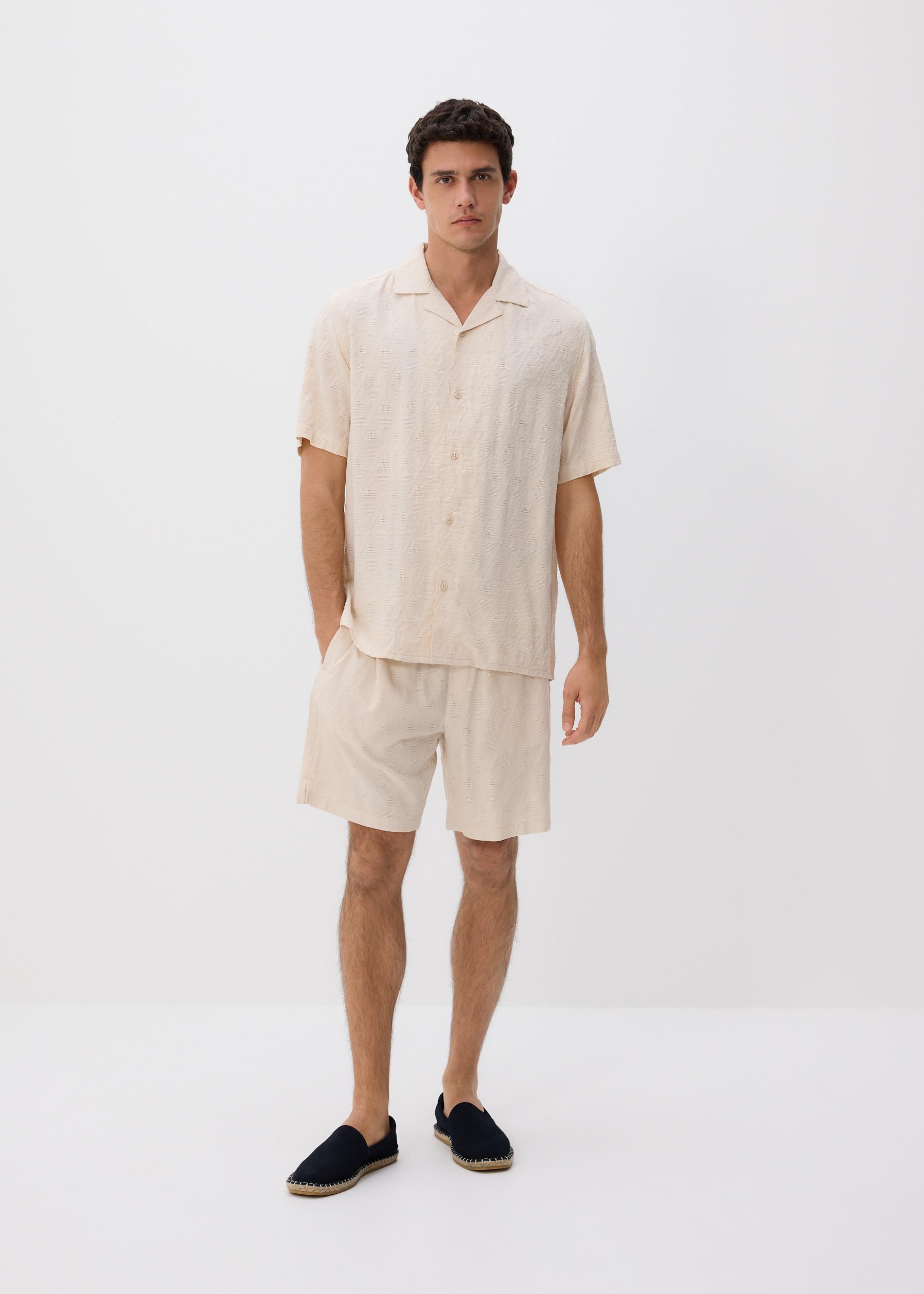 Beige Slim Fit Shorts, , large image number 0