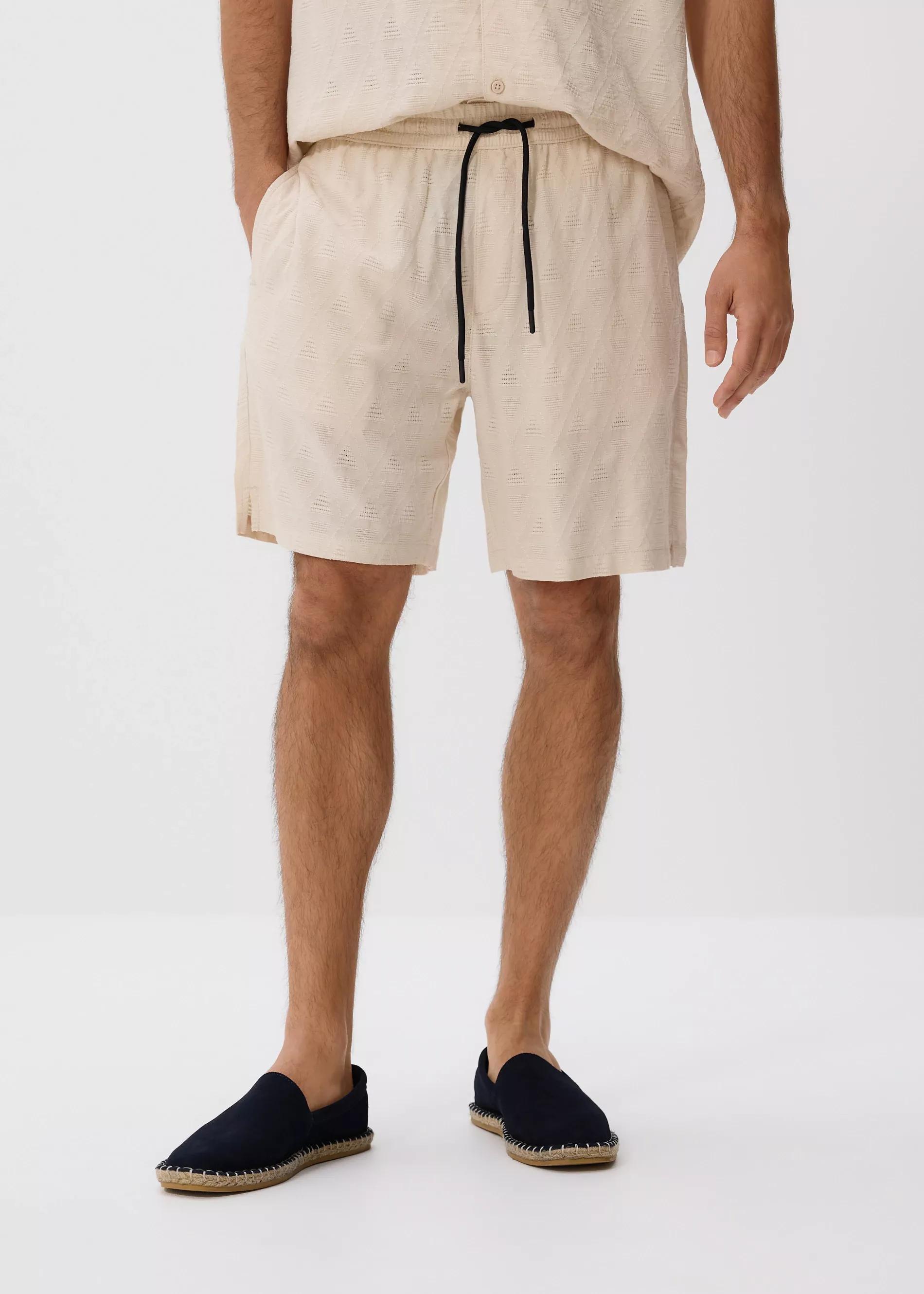 Beige Slim Fit Shorts, , large image number 1