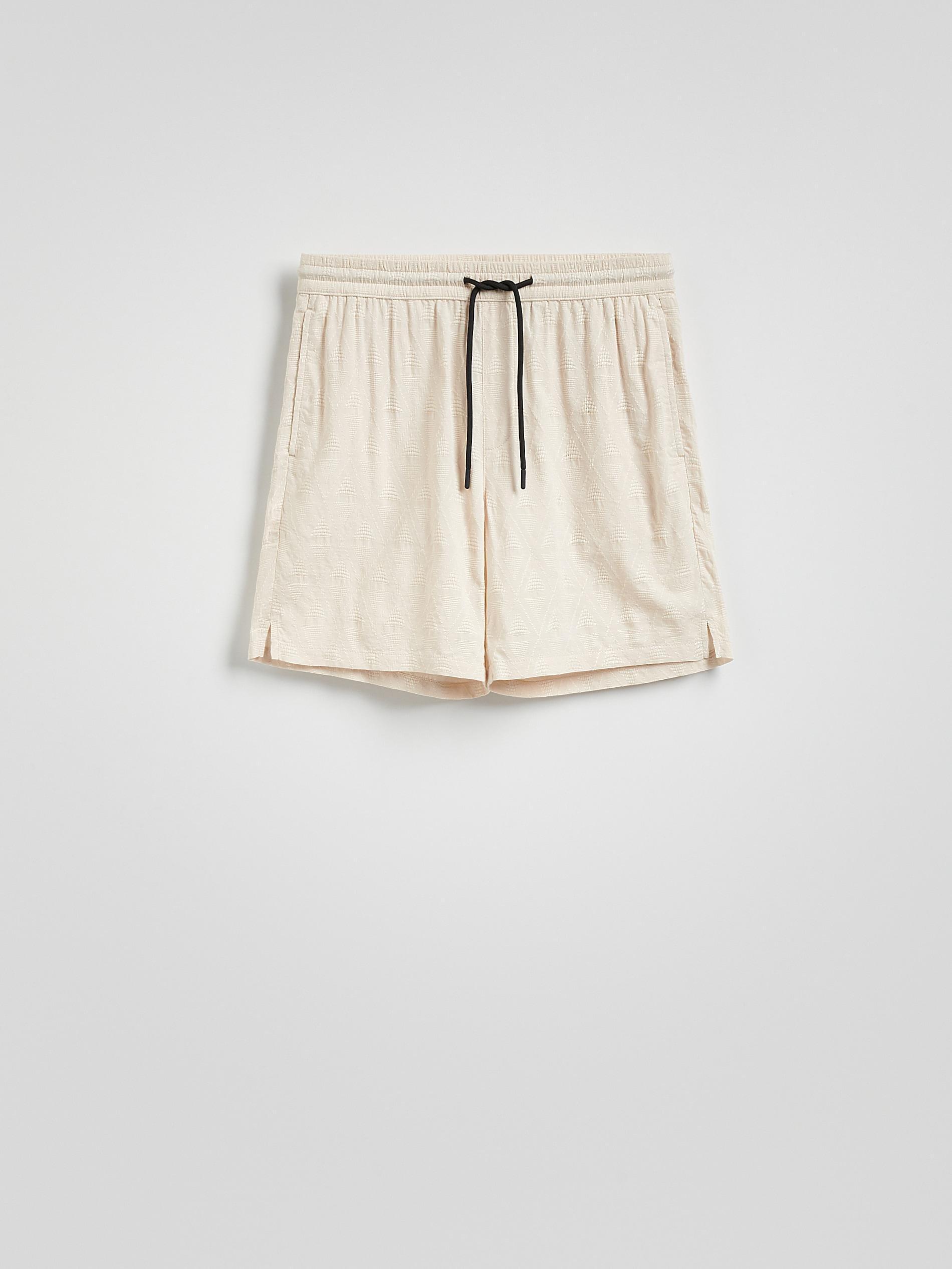 Beige Slim Fit Shorts, , large image number 3
